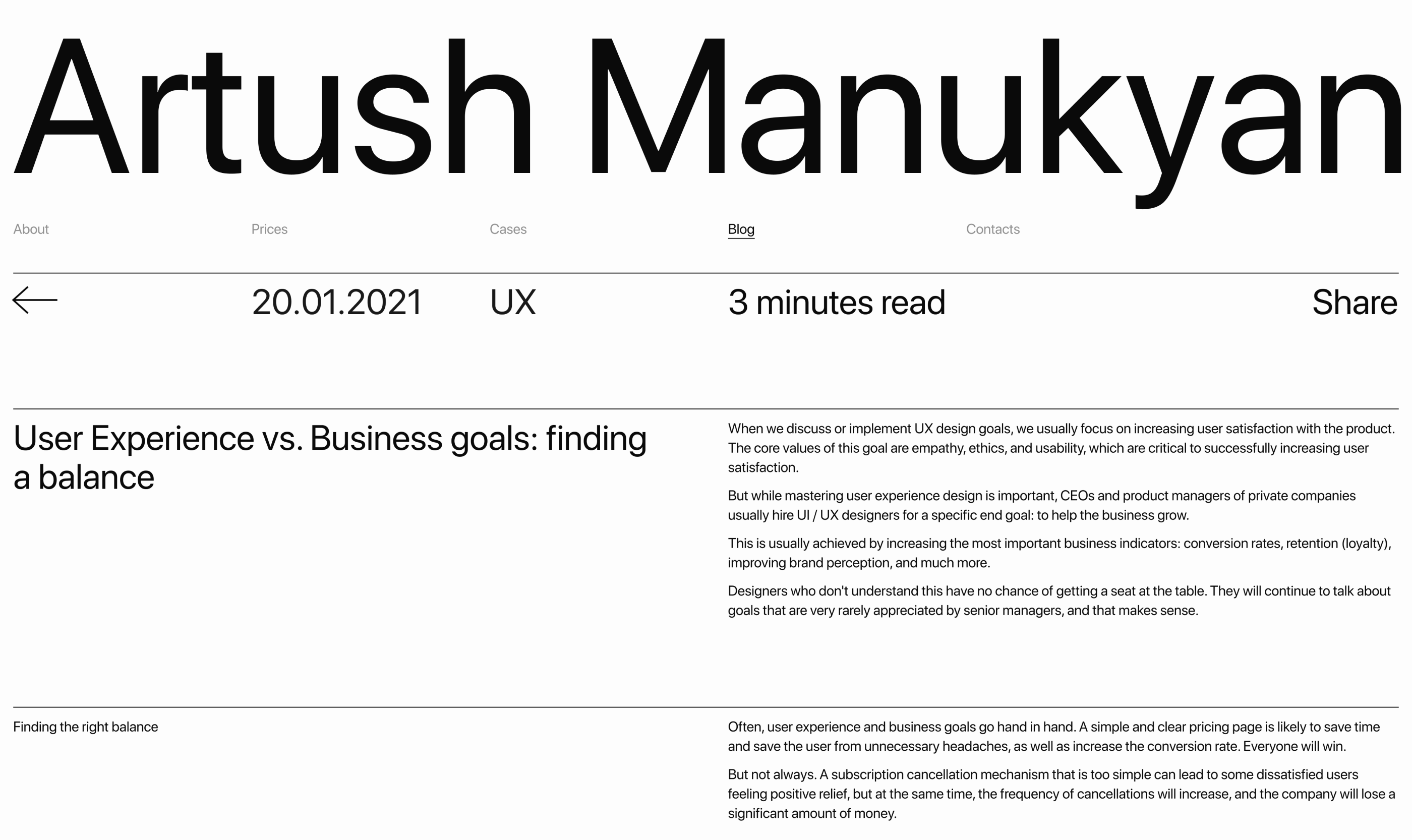 Artush Manukyan – portfolio website — Изображение №12 — Интерфейсы на Dprofile