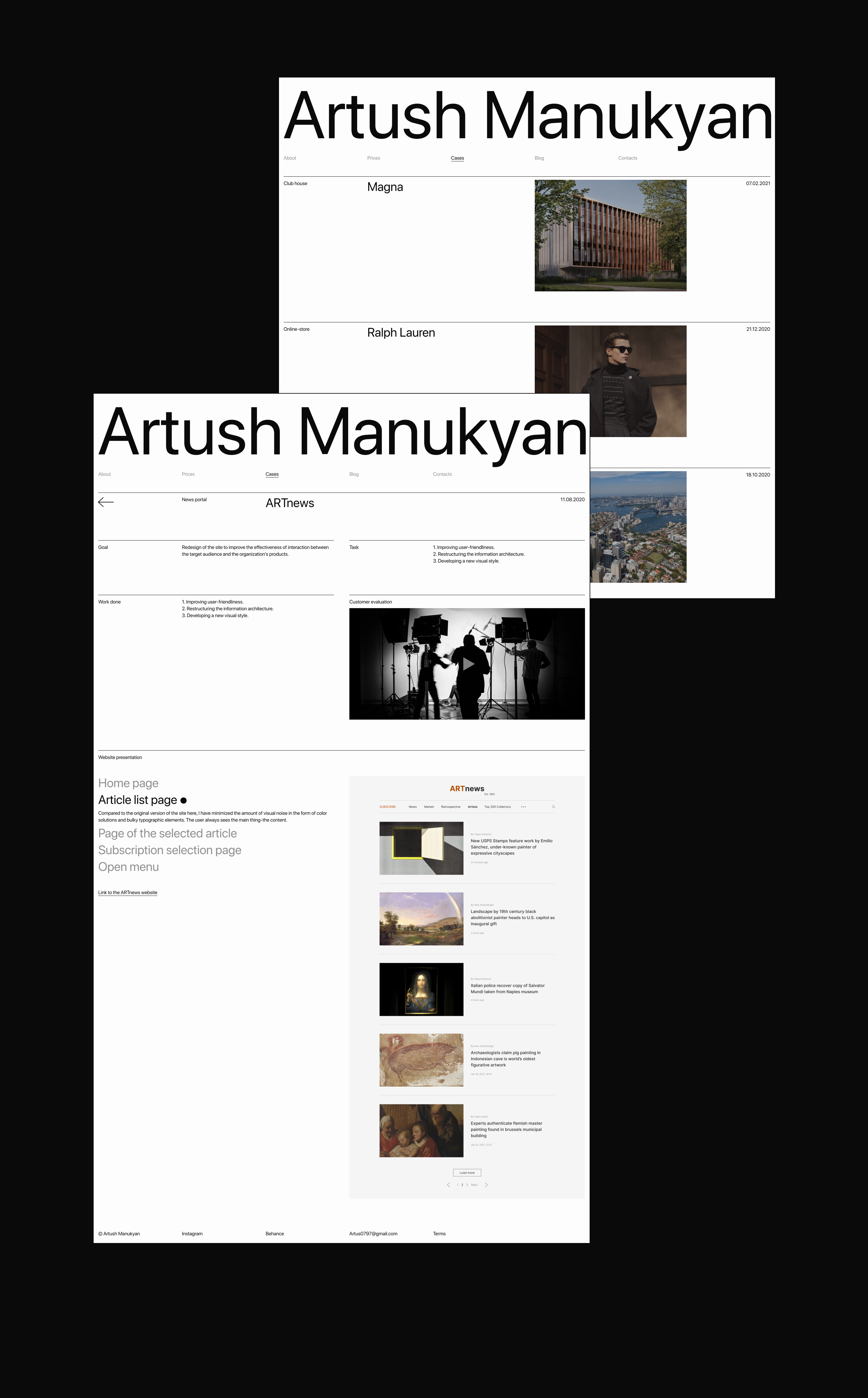 Artush Manukyan – portfolio website — Изображение №9 — Интерфейсы на Dprofile