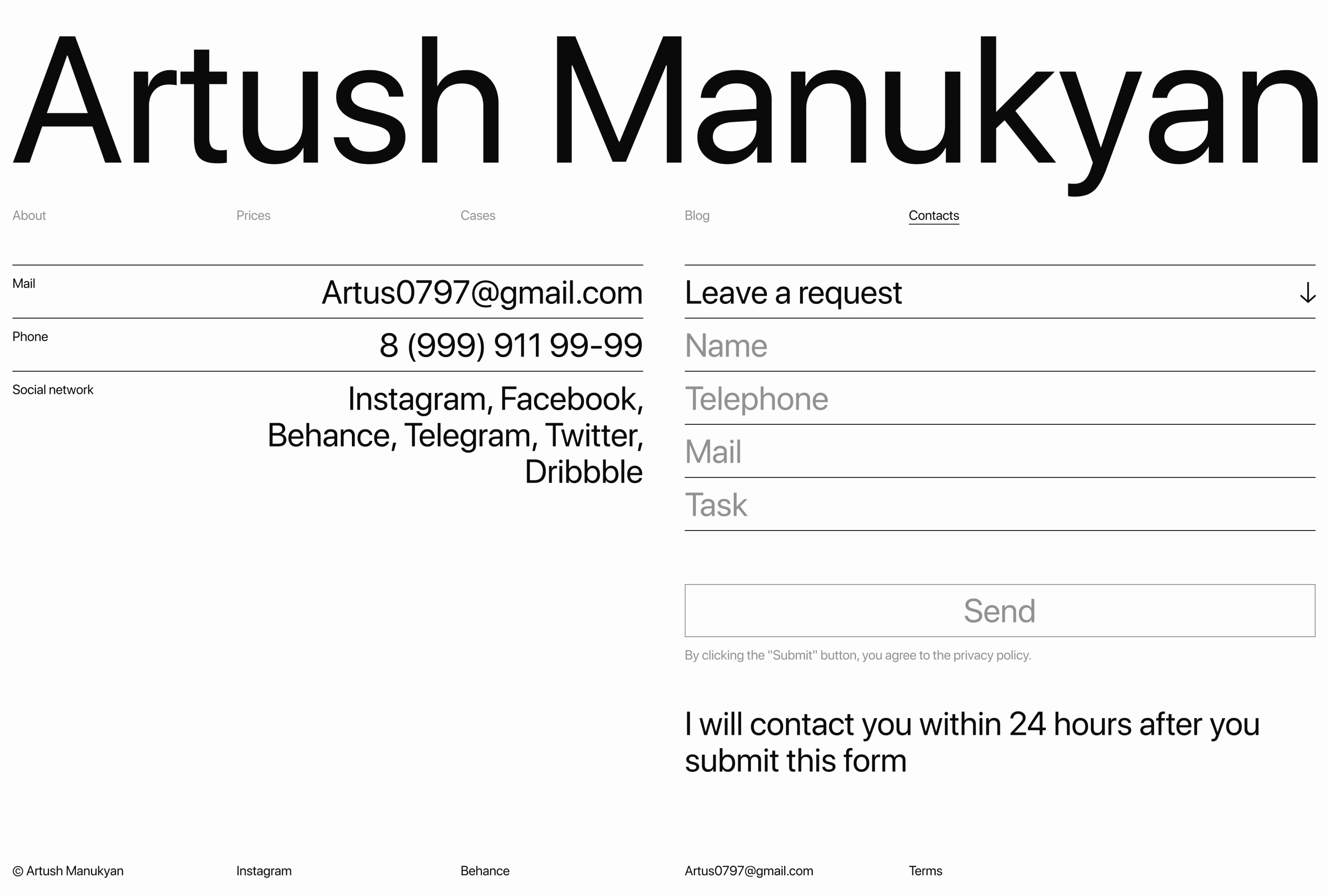 Artush Manukyan – portfolio website — Изображение №14 — Интерфейсы на Dprofile