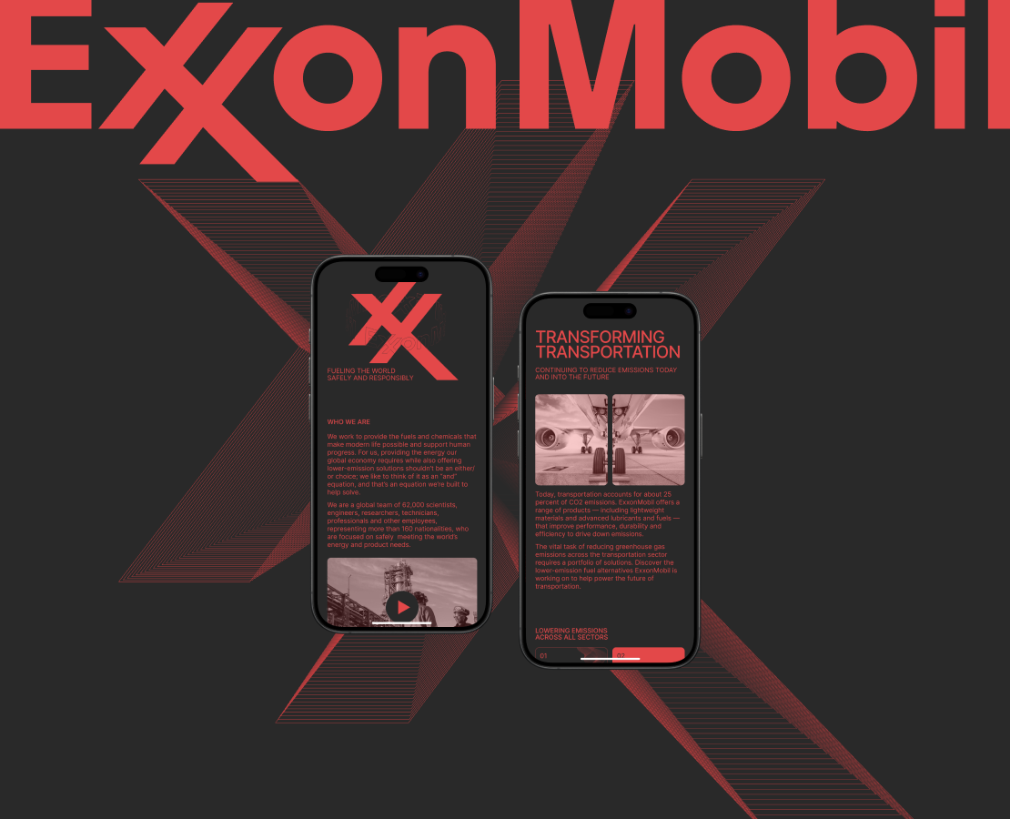 Exxon Mobil | Редизайн корпоративного сайта на Dprofile
