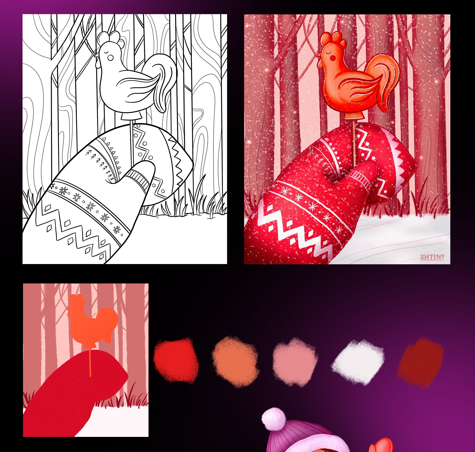 Новогодняя раскраска для детей — Изображение №11 — Иллюстрация, Графика на Dprofile