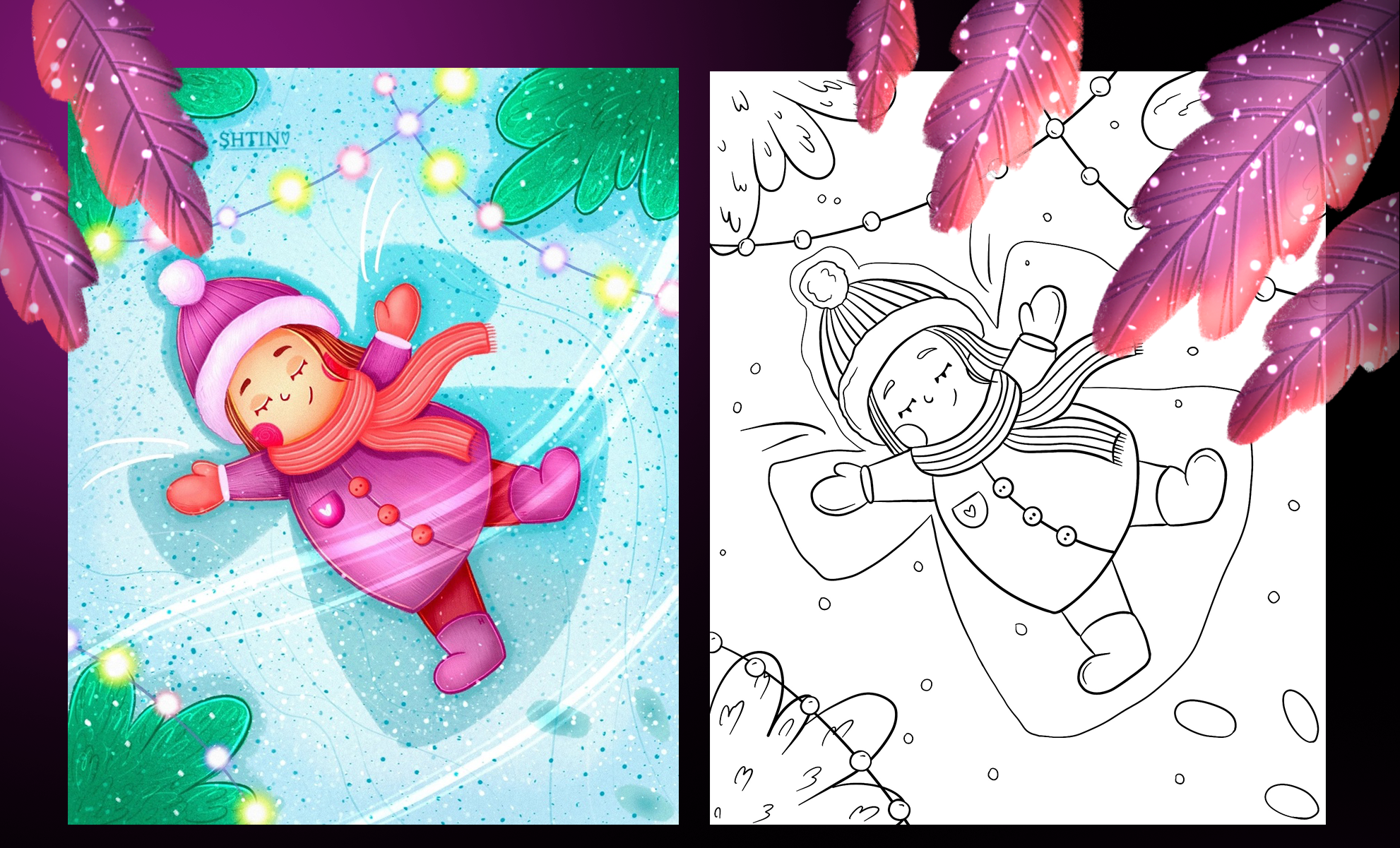 Новогодняя раскраска для детей — Изображение №8 — Иллюстрация, Графика на Dprofile