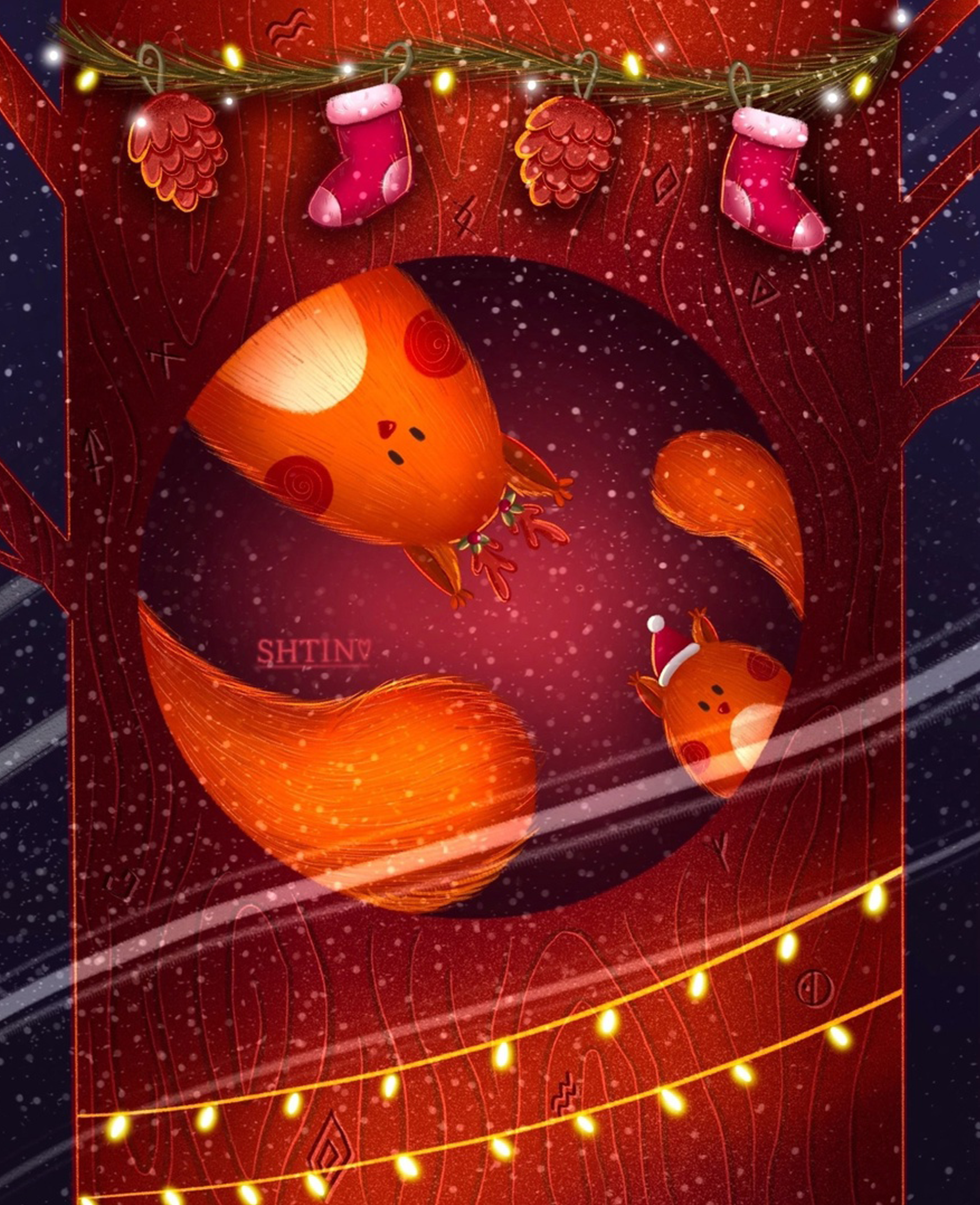 Новогодняя раскраска для детей — Изображение №7 — Иллюстрация, Графика на Dprofile