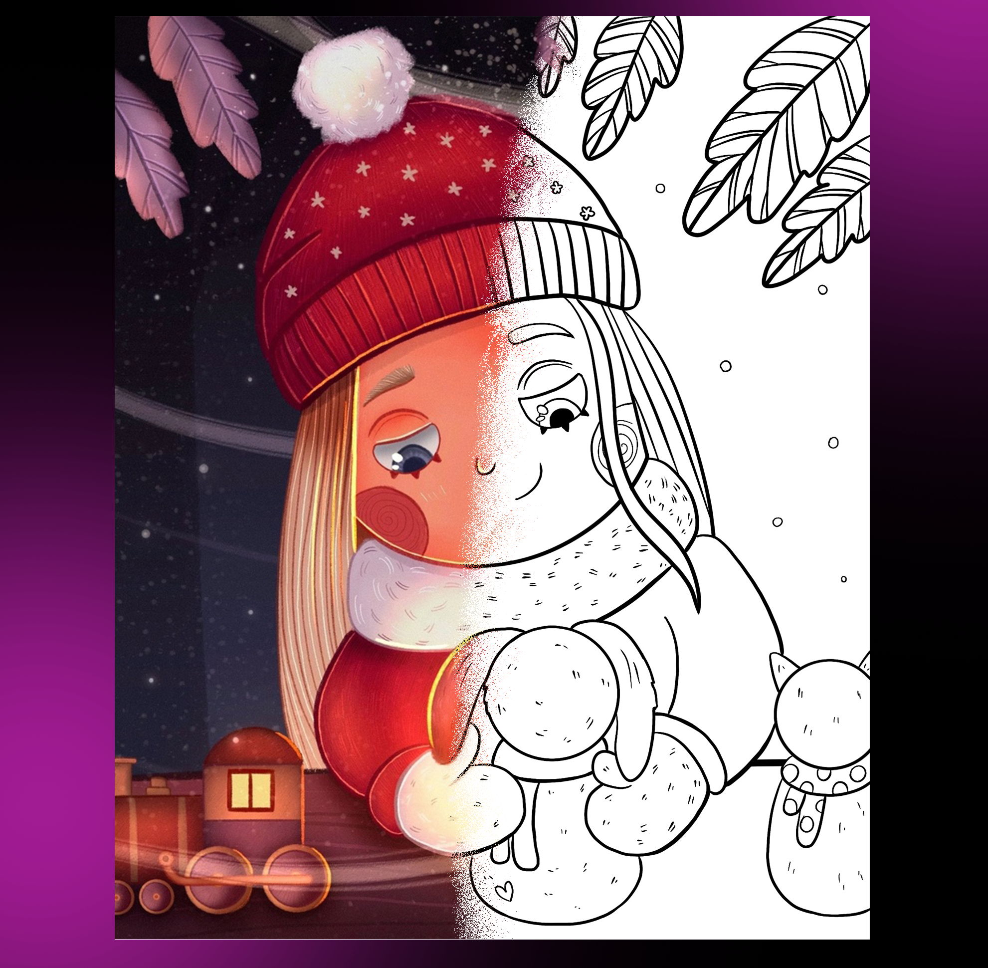 Новогодняя раскраска для детей — Изображение №10 — Иллюстрация, Графика на Dprofile