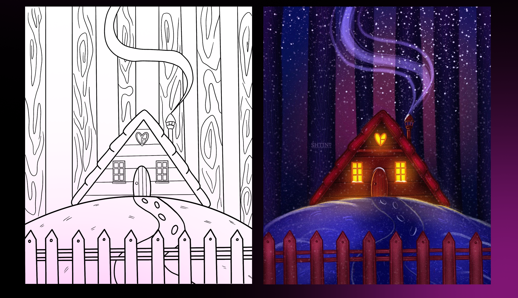 Новогодняя раскраска для детей — Изображение №9 — Иллюстрация, Графика на Dprofile