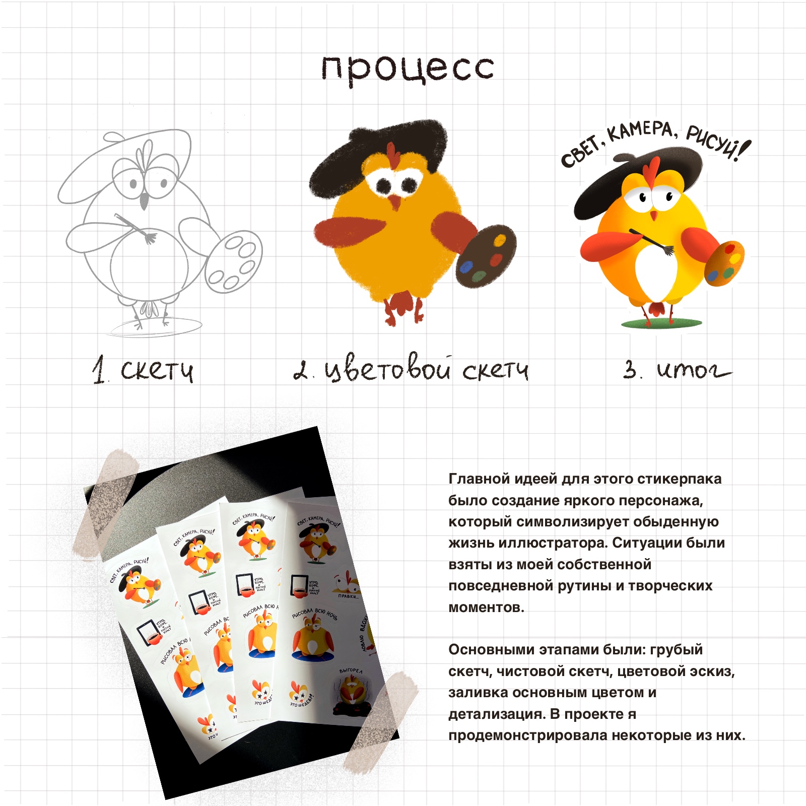 Стикерпак "Будни иллюстратора" — Изображение №2 — Иллюстрация на Dprofile