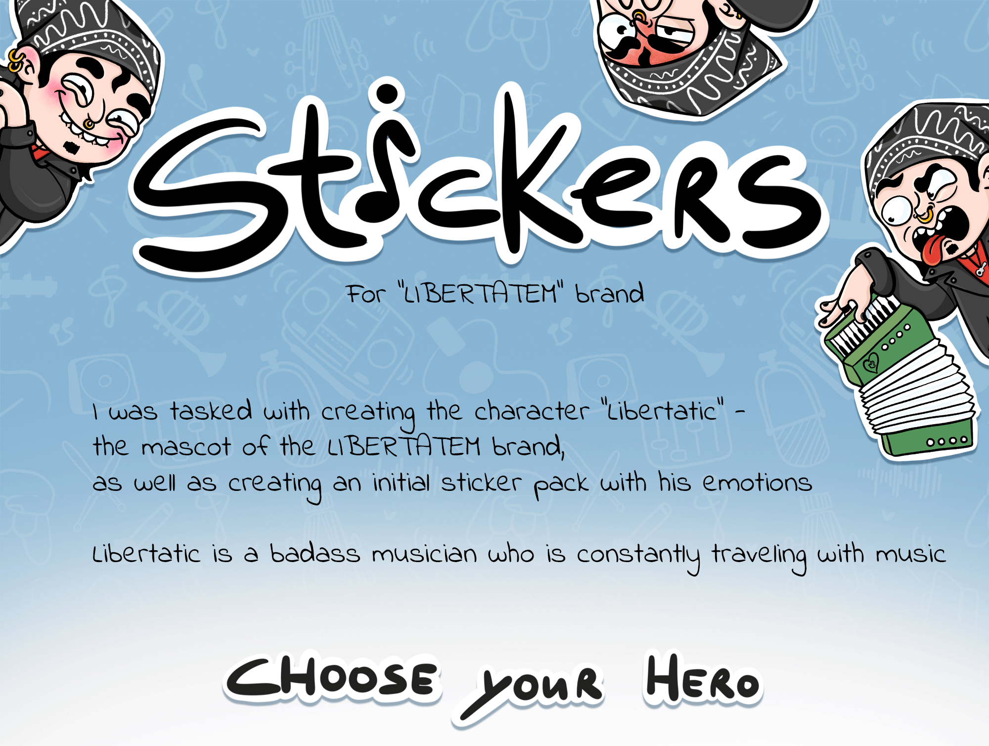 Стикеры для муз.проекта — Изображение №1 — Брендинг, Иллюстрация на Dprofile