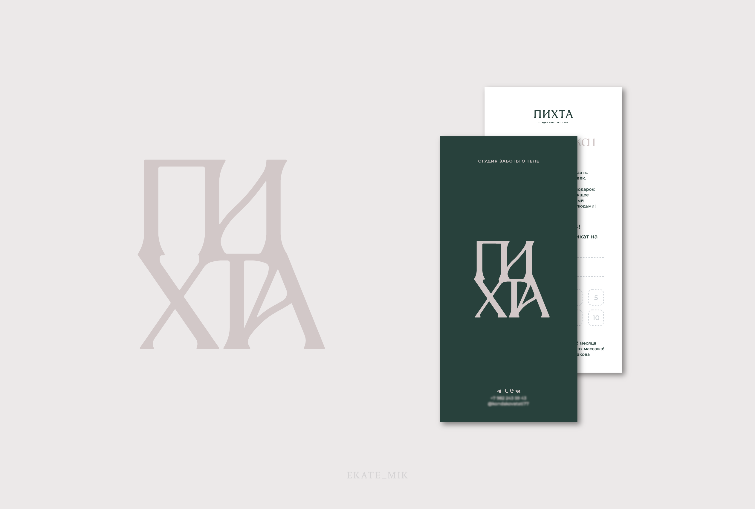 Логотип ПИХТА. Забота о теле. Студия массажа — Изображение №7 — Брендинг, Графика на Dprofile