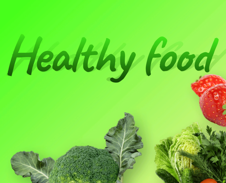 Первый экран для Landing page "Healthy food" на Dprofile