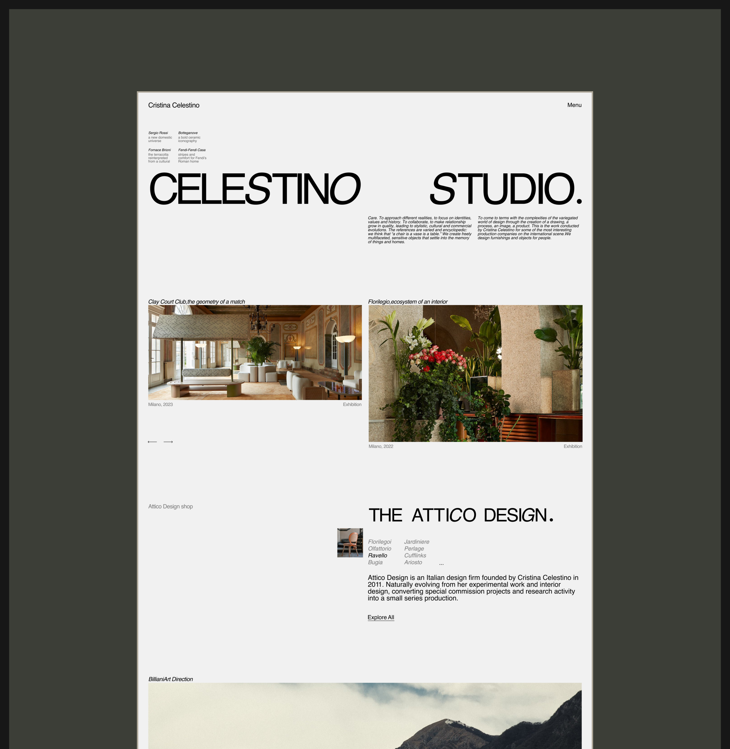 Cristina Celestino Studio E-commerce redesign — Изображение №2 — Интерфейсы, Графика на Dprofile