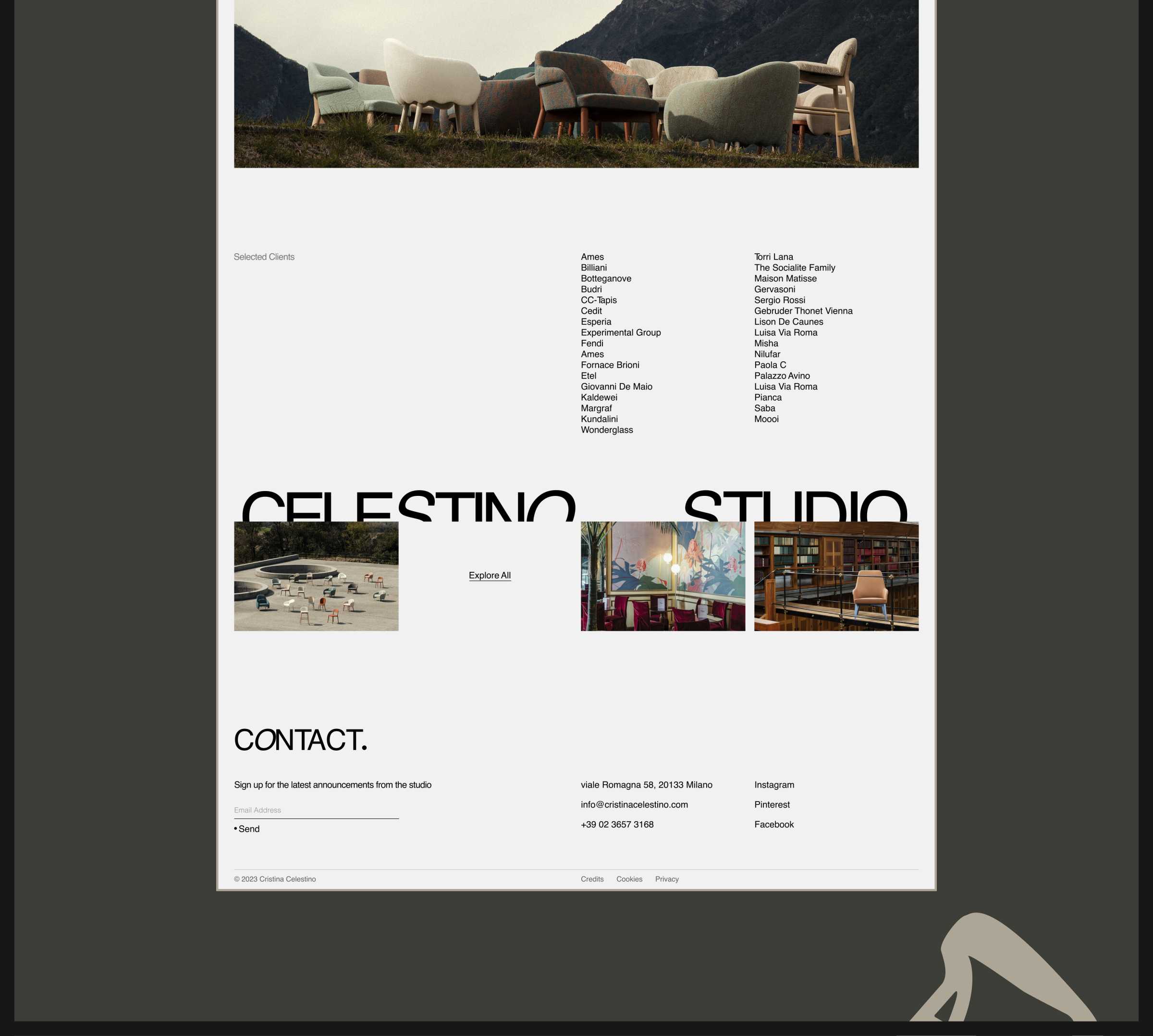 Cristina Celestino Studio E-commerce redesign — Изображение №3 — Интерфейсы, Графика на Dprofile