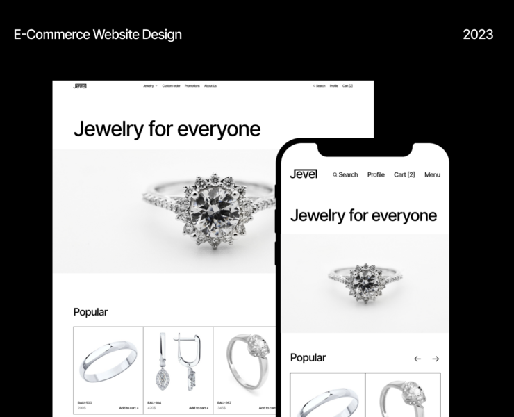 Jevel - E-Commerce Website Design — Интерфейсы на Dprofile