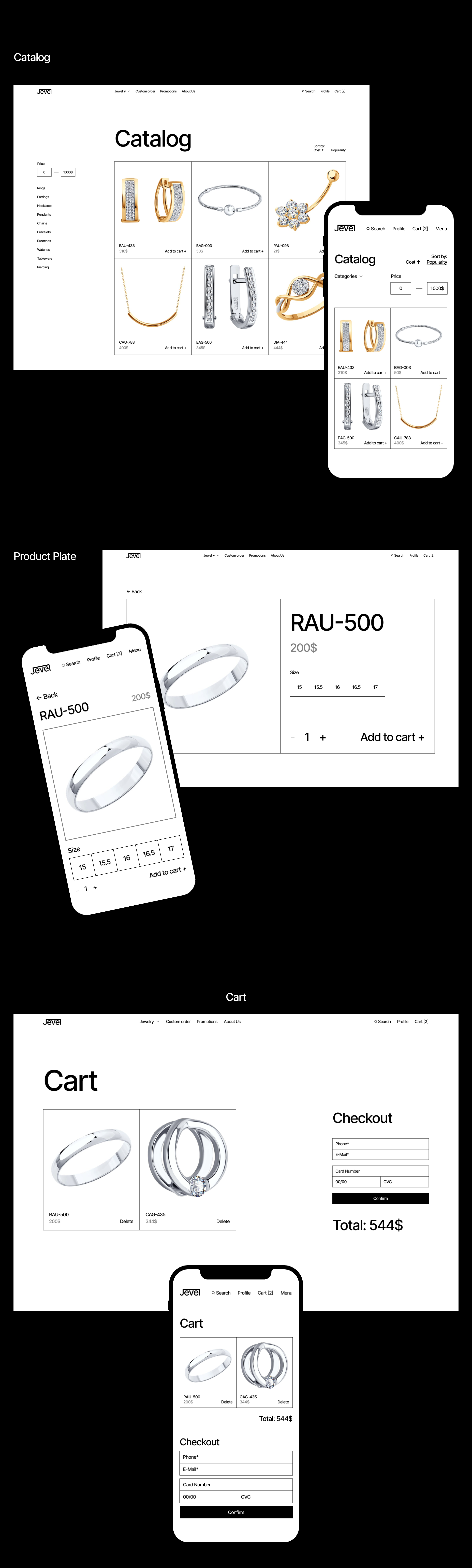 Jevel - E-Commerce Website Design — Изображение №3 — Интерфейсы на Dprofile