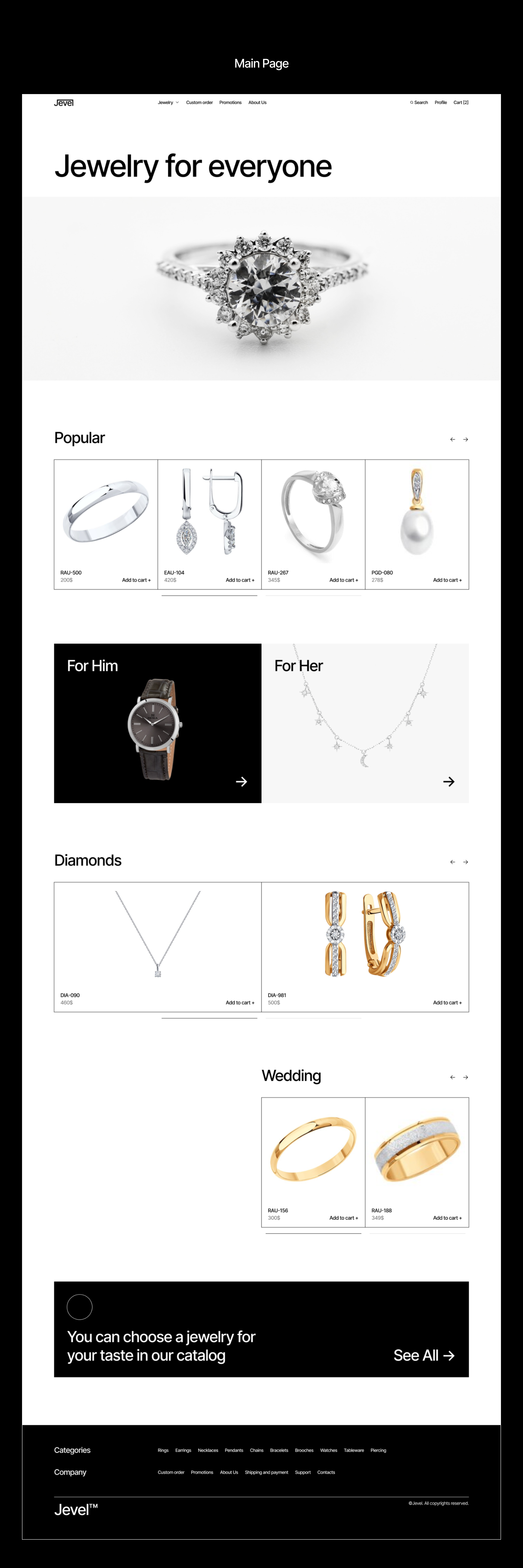 Jevel - E-Commerce Website Design — Изображение №2 — Интерфейсы на Dprofile