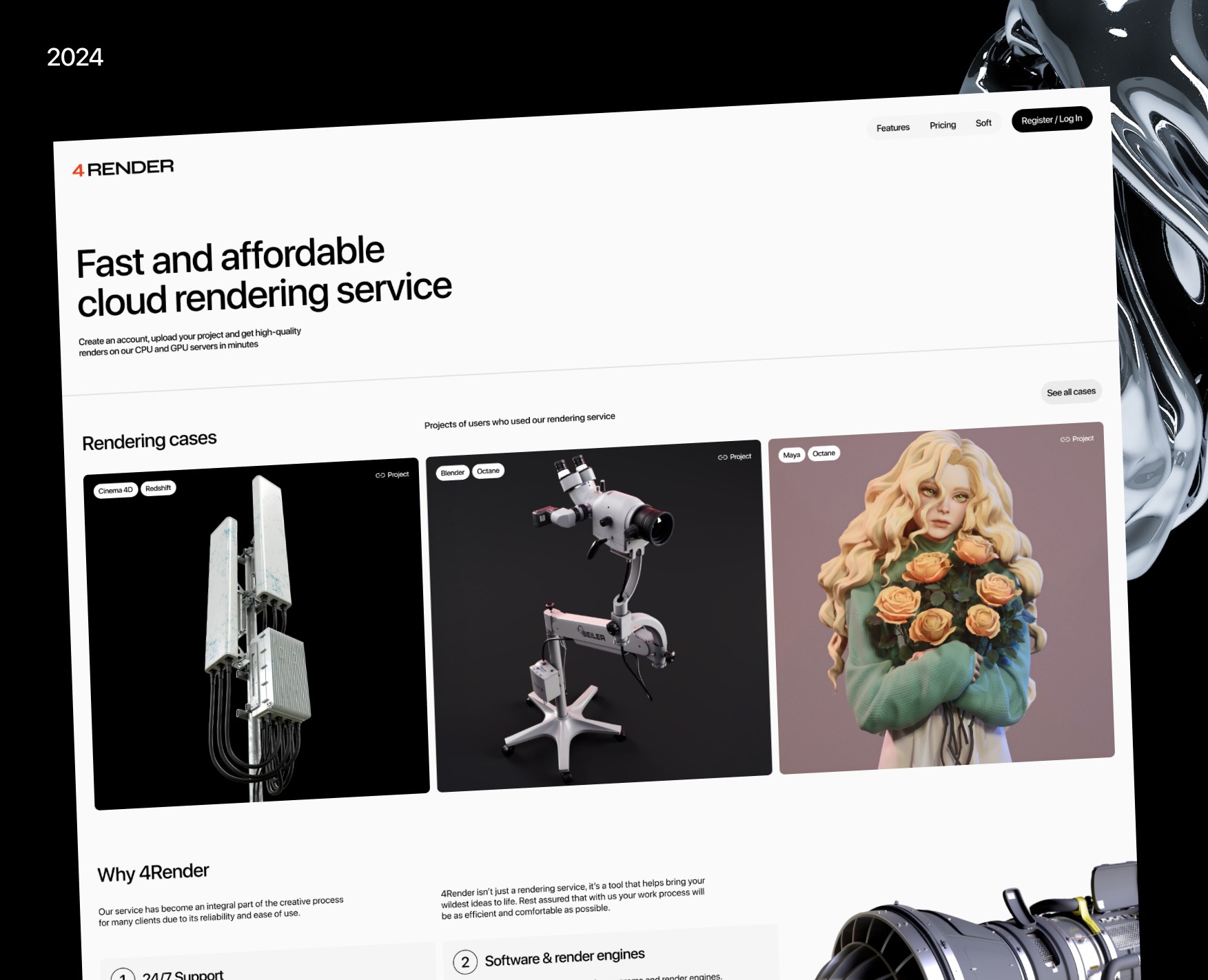 4 Render - Cloud Rendering Service — Интерфейсы, Анимация на Dprofile
