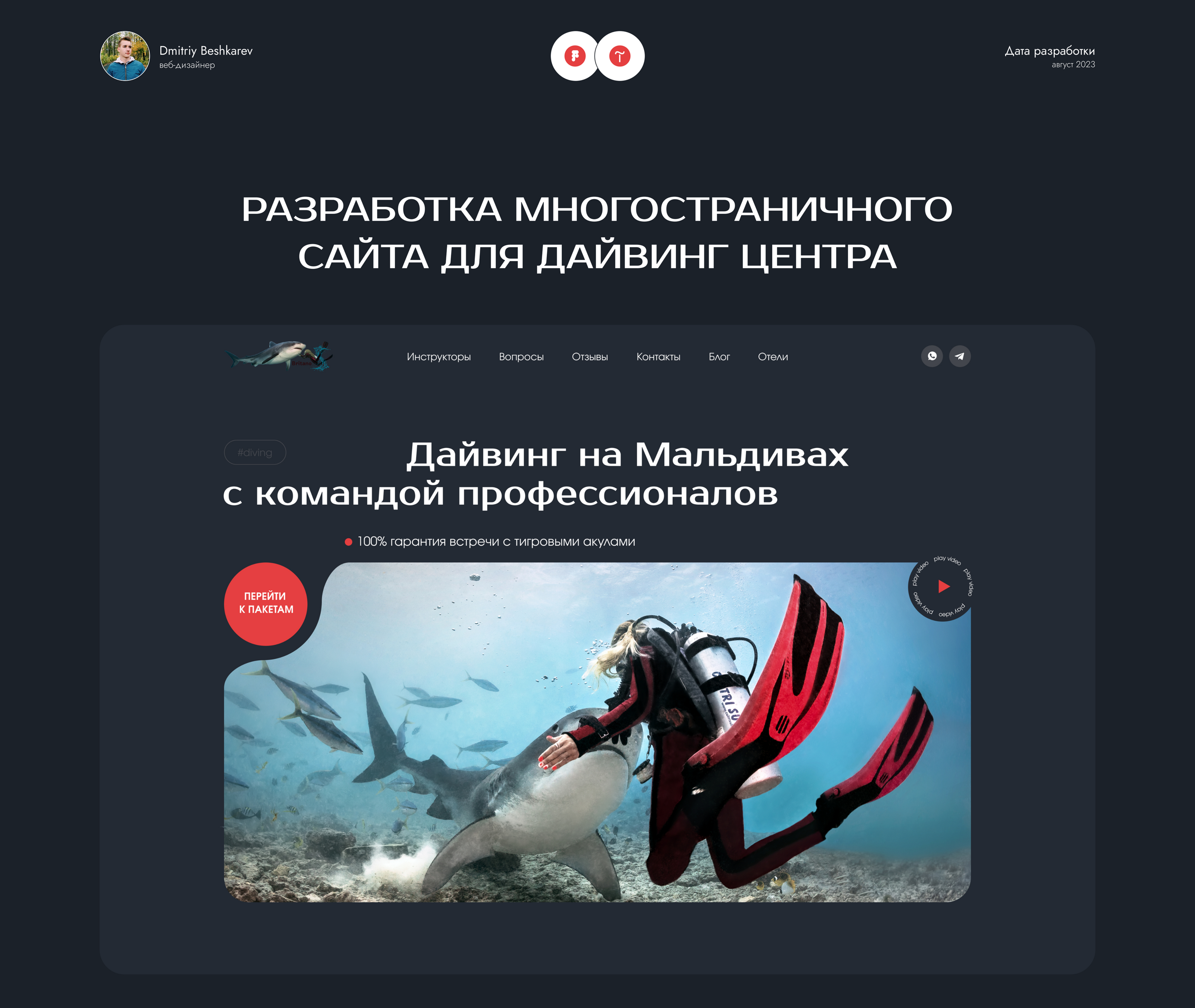 Сайт для дайвинг центра | Site for diving center — Изображение №1 — Брендинг, Маркетинг на Dprofile