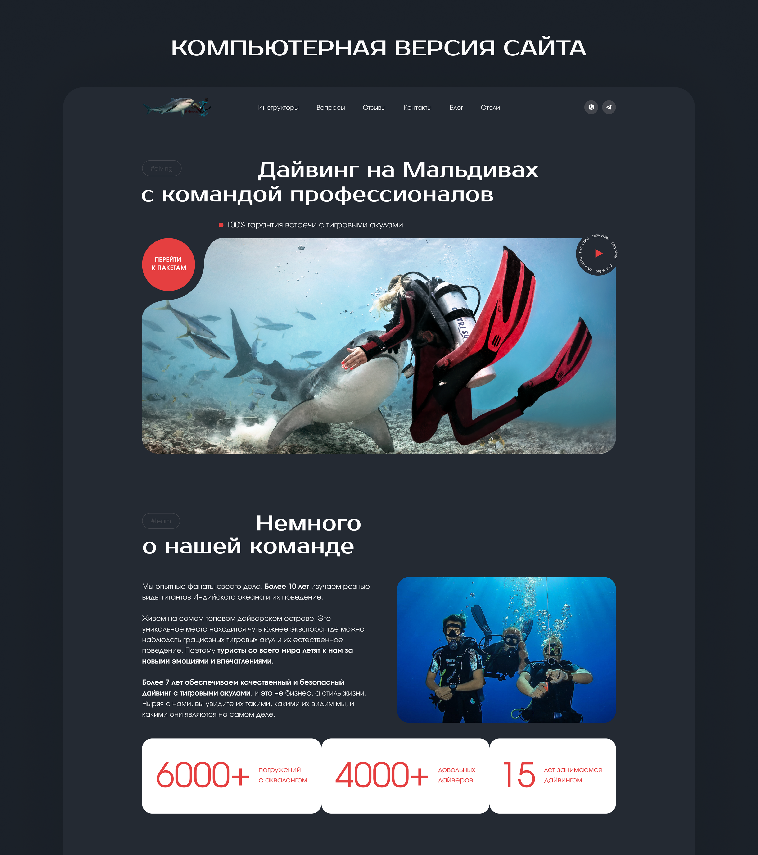 Сайт для дайвинг центра | Site for diving center — Изображение №6 — Брендинг, Маркетинг на Dprofile