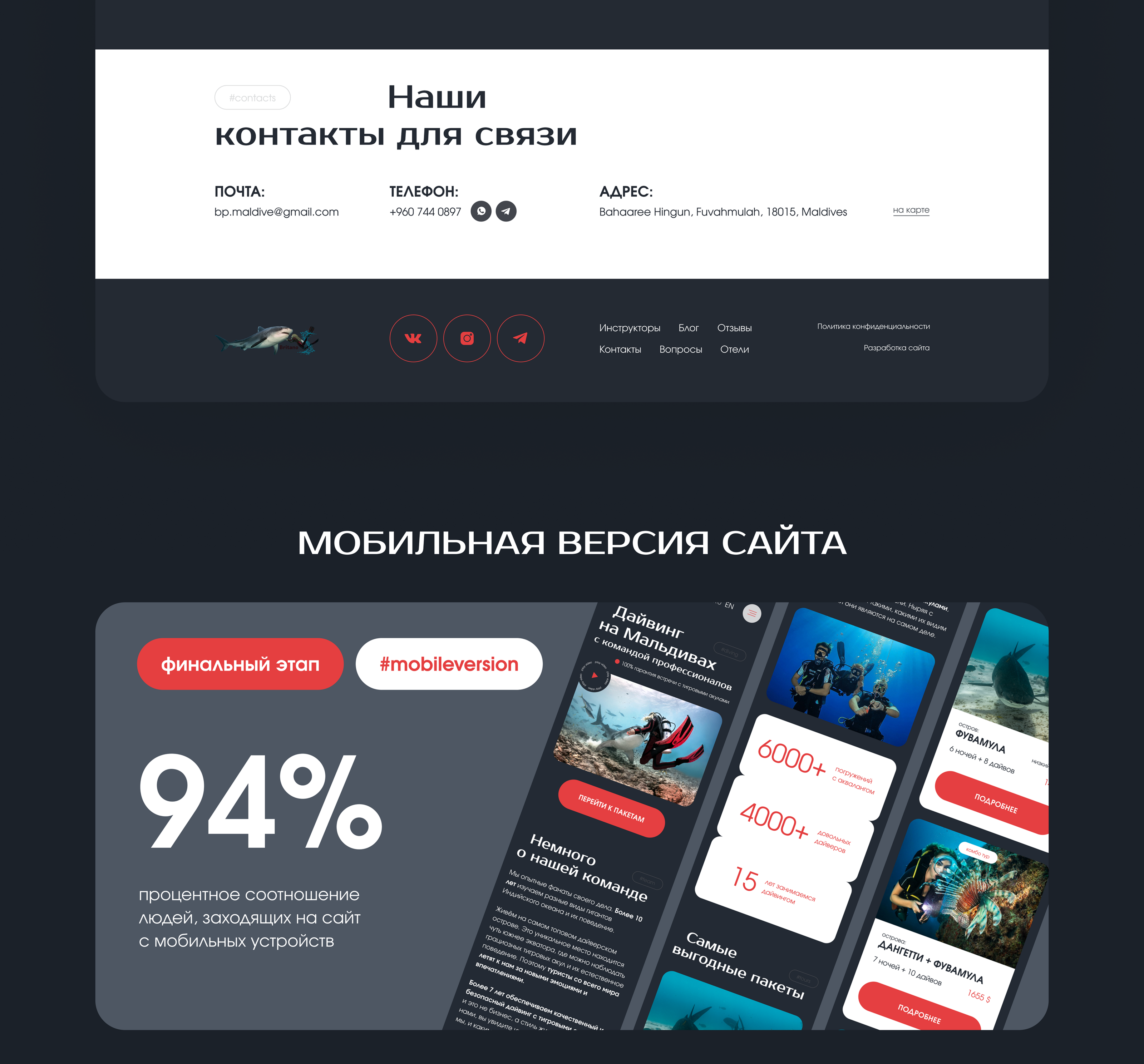 Сайт для дайвинг центра | Site for diving center — Изображение №10 — Брендинг, Маркетинг на Dprofile