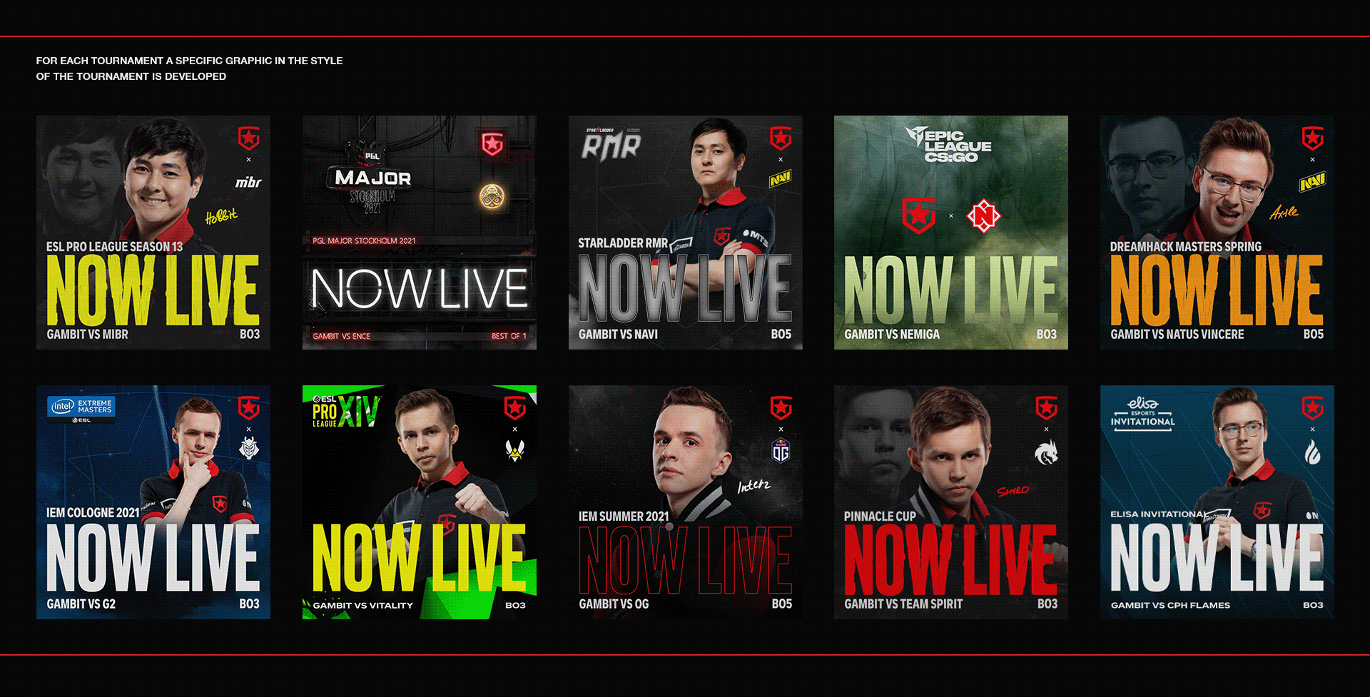 Gambit Esports Graphics 2021 Full Package — Изображение №12 — Графика, Маркетинг на Dprofile