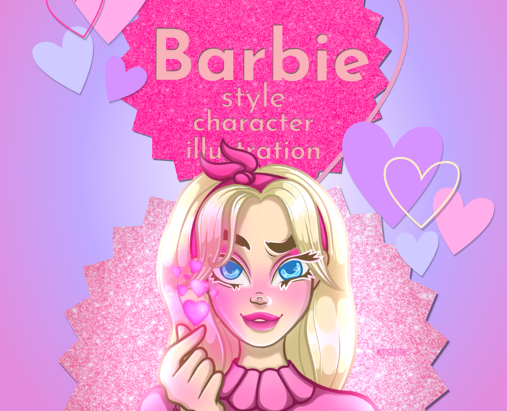 Иллюстрация в стиле Barbie — Иллюстрация на Dprofile