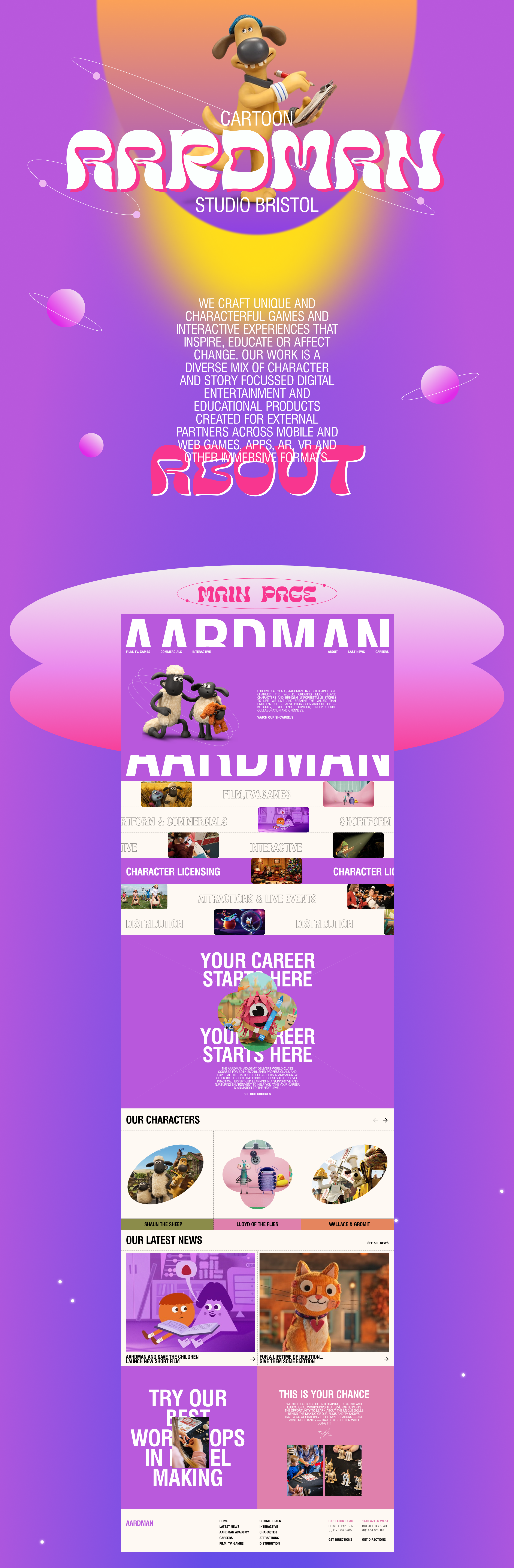 AARDMAN [Redesign concept] — Изображение №1 — Интерфейсы на Dprofile