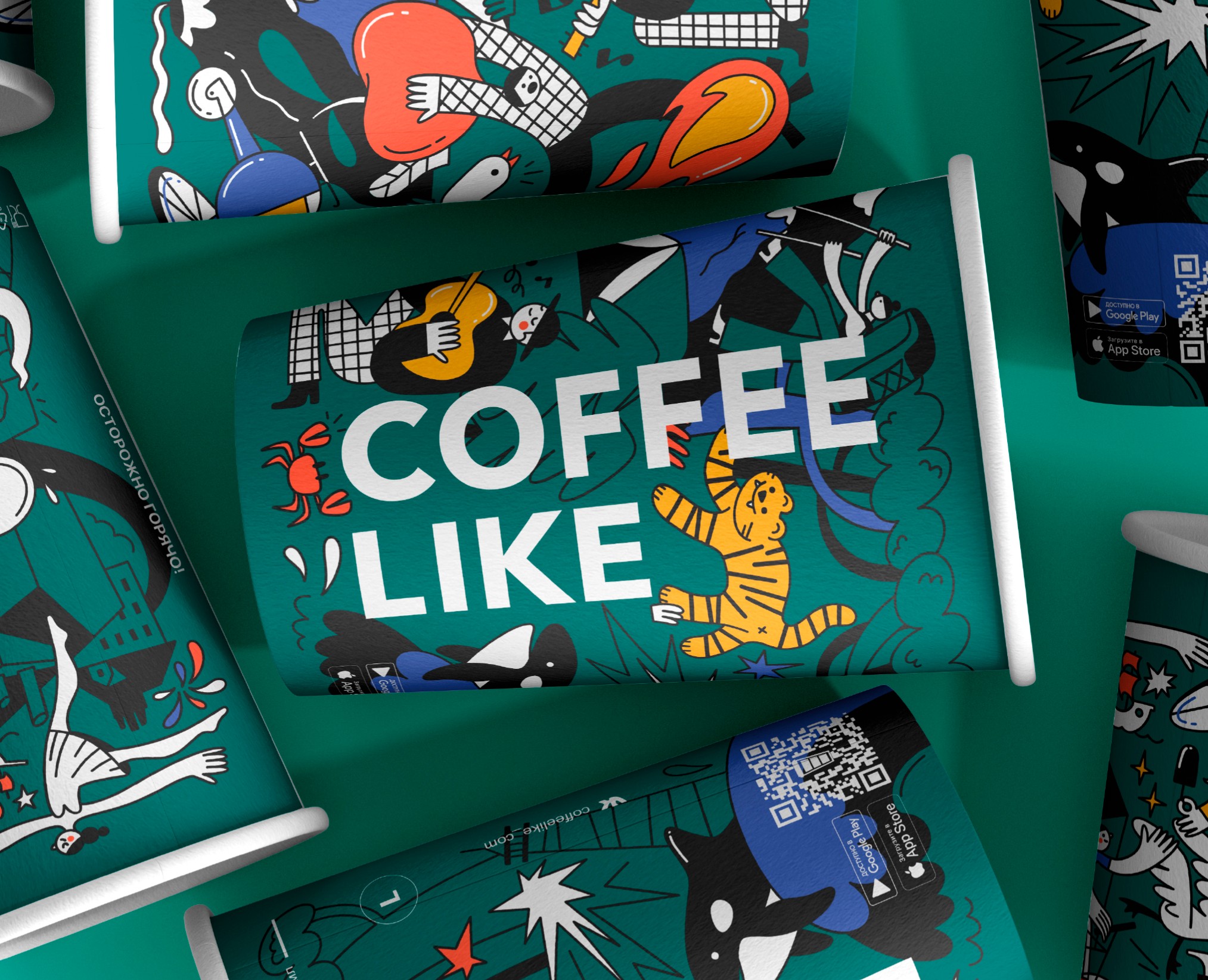 COFFEE LIKE. Путешествия по России — Брендинг, Иллюстрация на Dprofile