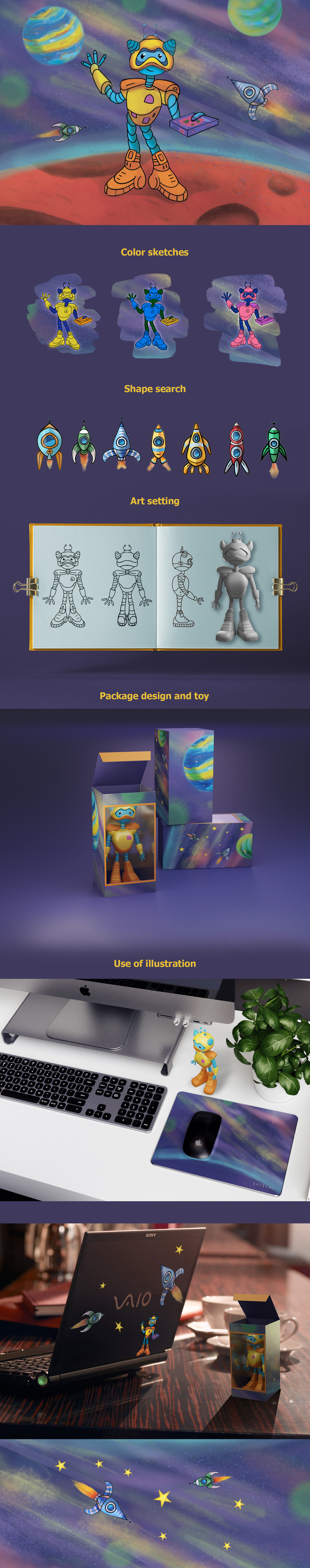 Space robot | Brand character | TOY — Изображение №1 — Брендинг, Иллюстрация на Dprofile