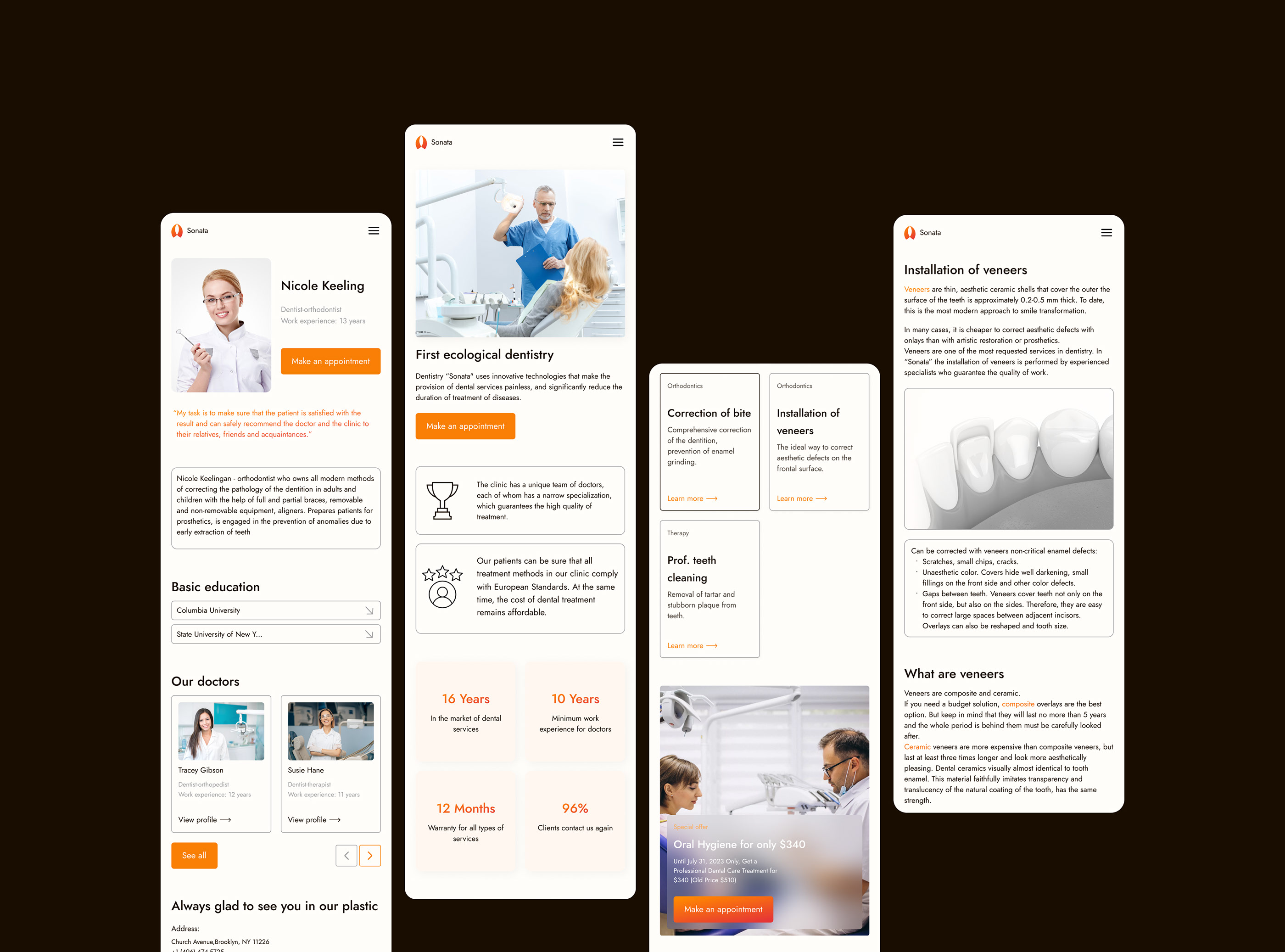 Sonata Clinic — Изображение №9 — Интерфейсы, Брендинг на Dprofile