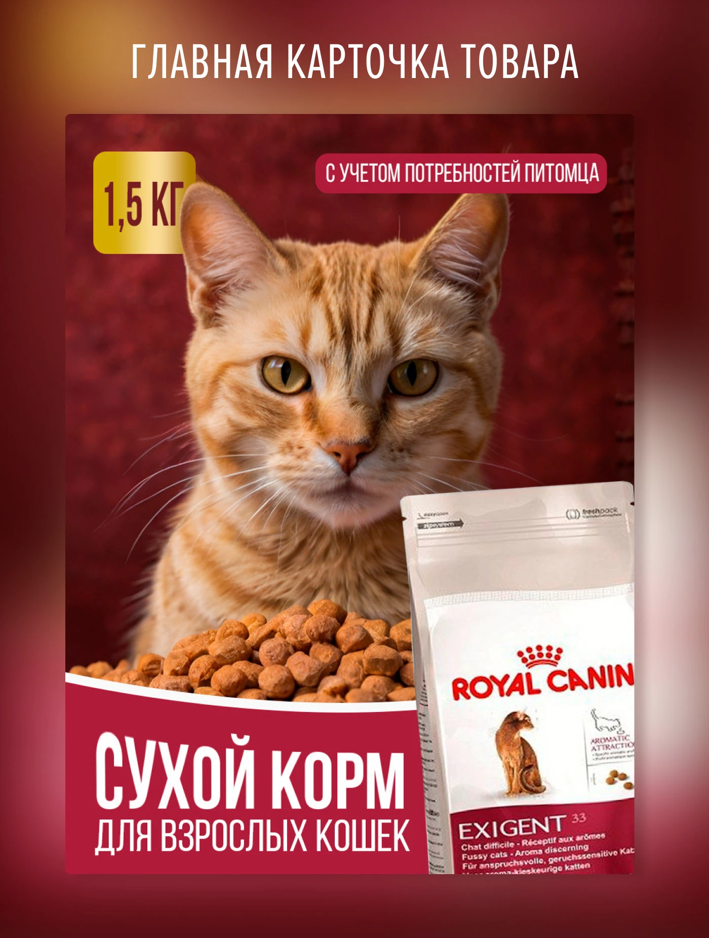 Дизайн карточек товара "Сухой корм для кошек" — Изображение №2 — Маркетинг на Dprofile