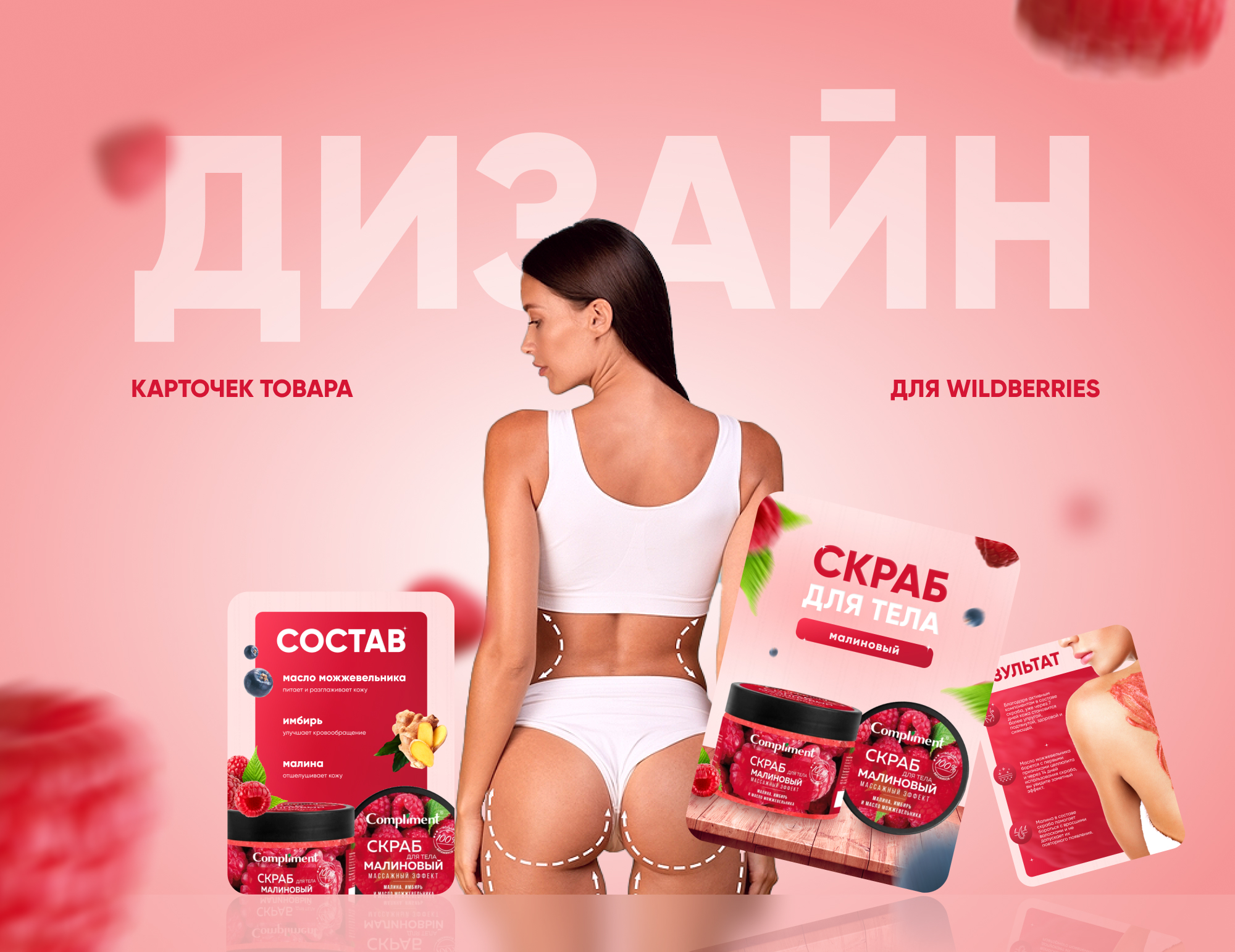 Инфографика для Wildberries (скраб для тела) — Изображение №1 — Интерфейсы, Маркетинг на Dprofile