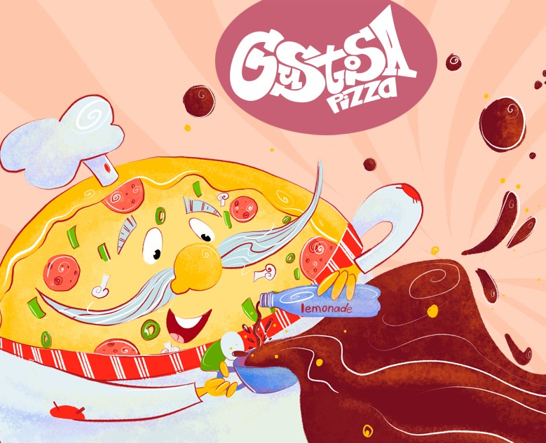 Бренд-персонаж для пиццерии "Gustosa pizza" — Брендинг, Иллюстрация на Dprofile