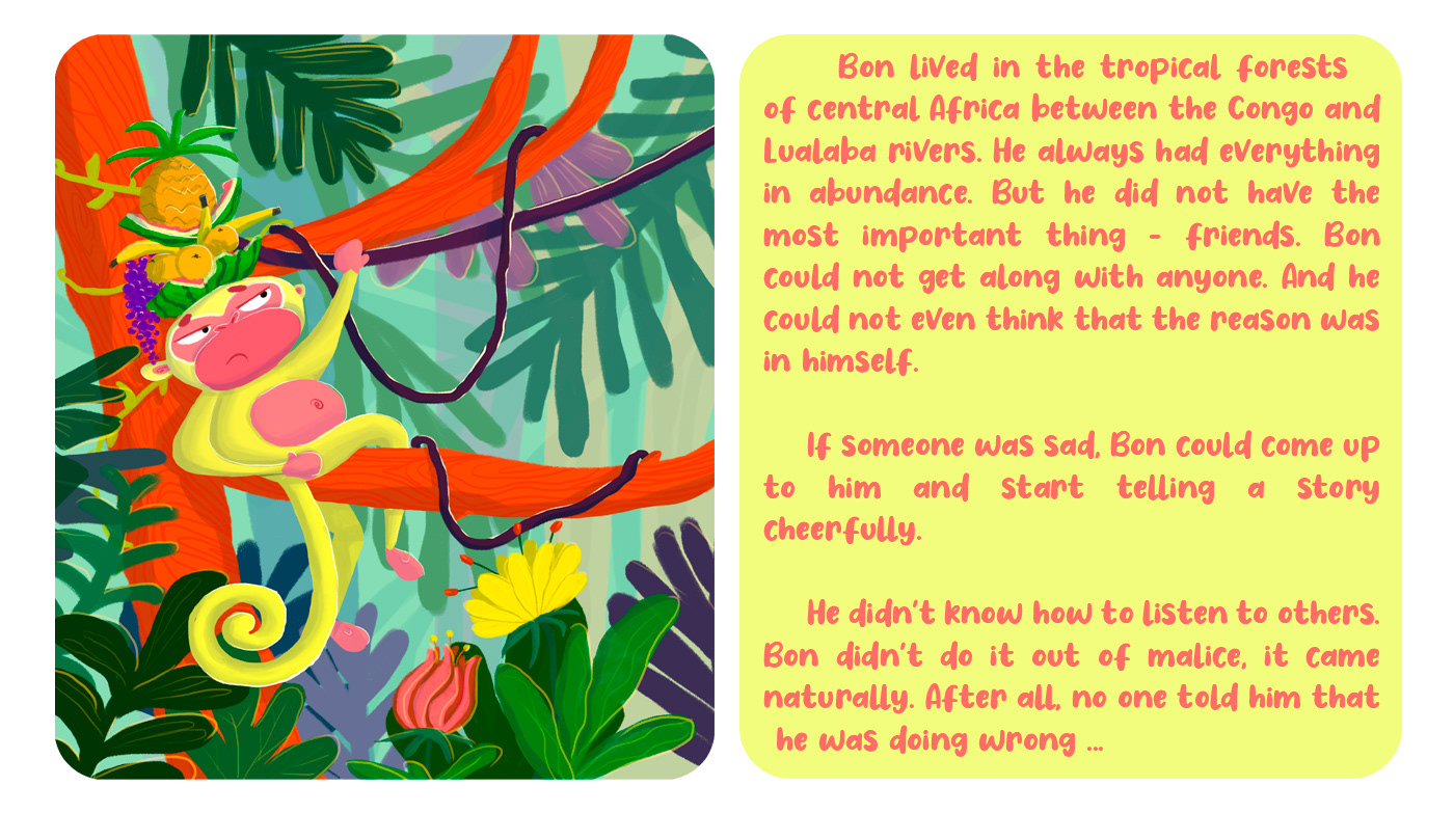 Card story "Bon's adventure. Looking for friends" — Изображение №9 — Иллюстрация на Dprofile
