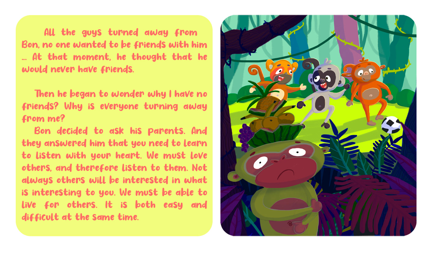 Card story "Bon's adventure. Looking for friends" — Изображение №13 — Иллюстрация на Dprofile