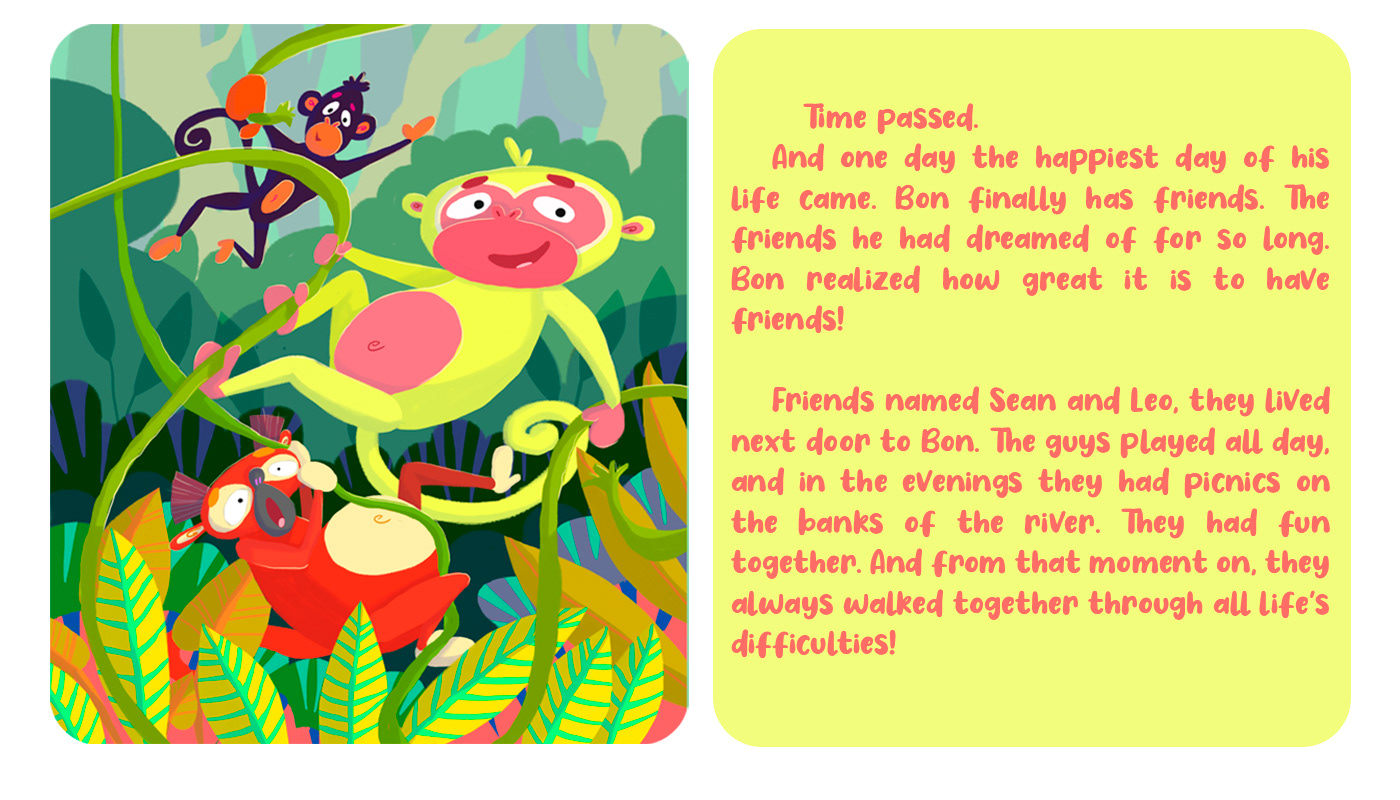 Card story "Bon's adventure. Looking for friends" — Изображение №17 — Иллюстрация на Dprofile