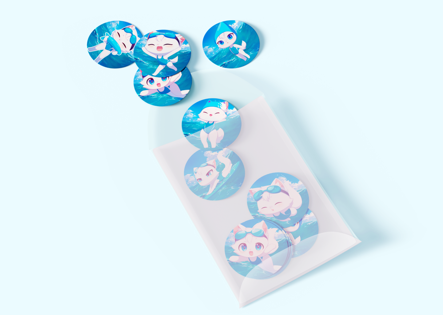 Swimmer Izzy | Sticker Pack for Telegram — Изображение №5 — Графика на Dprofile
