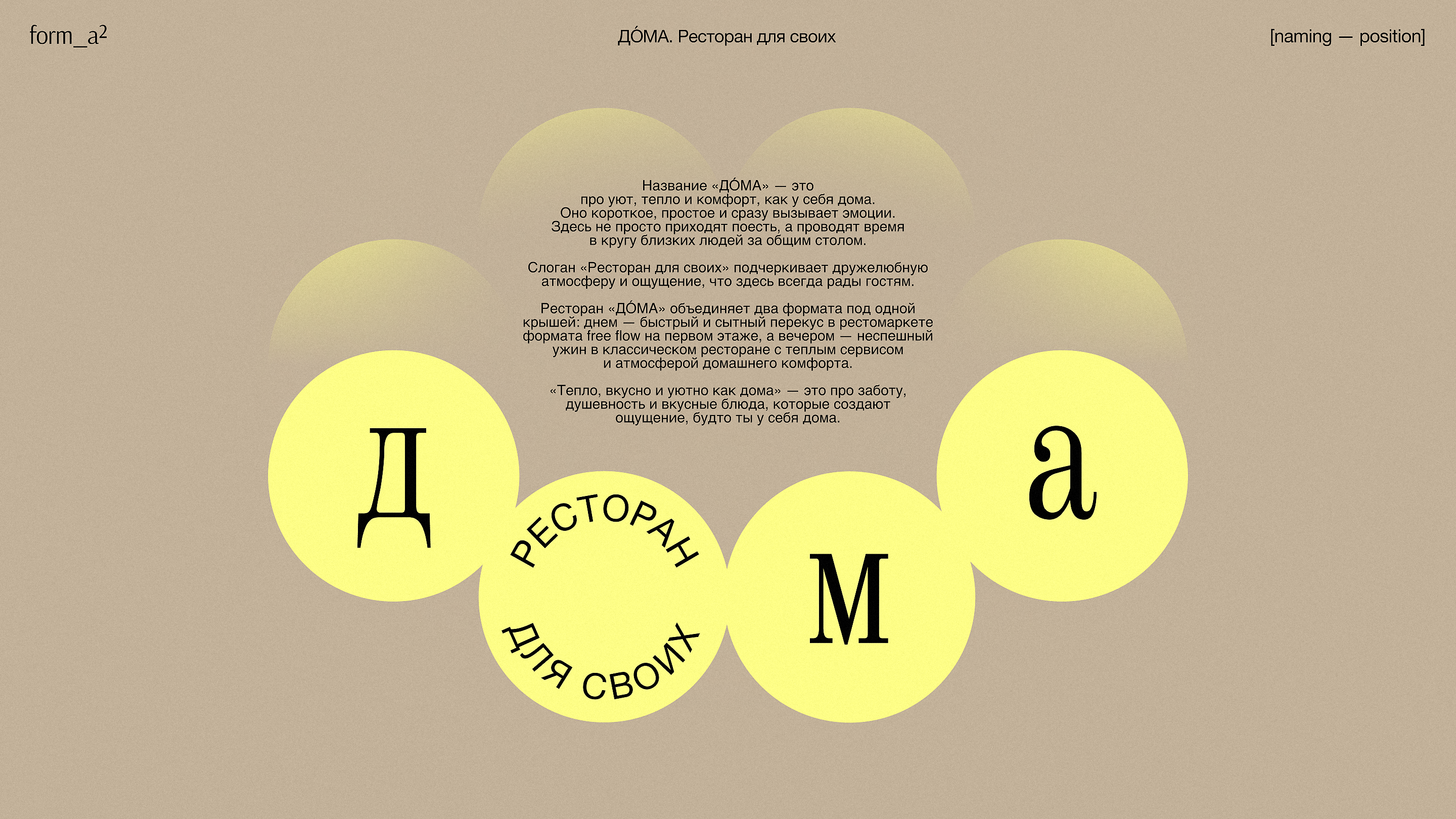 ДÓМА. Ресторан для своих — Изображение №2 — Брендинг на Dprofile