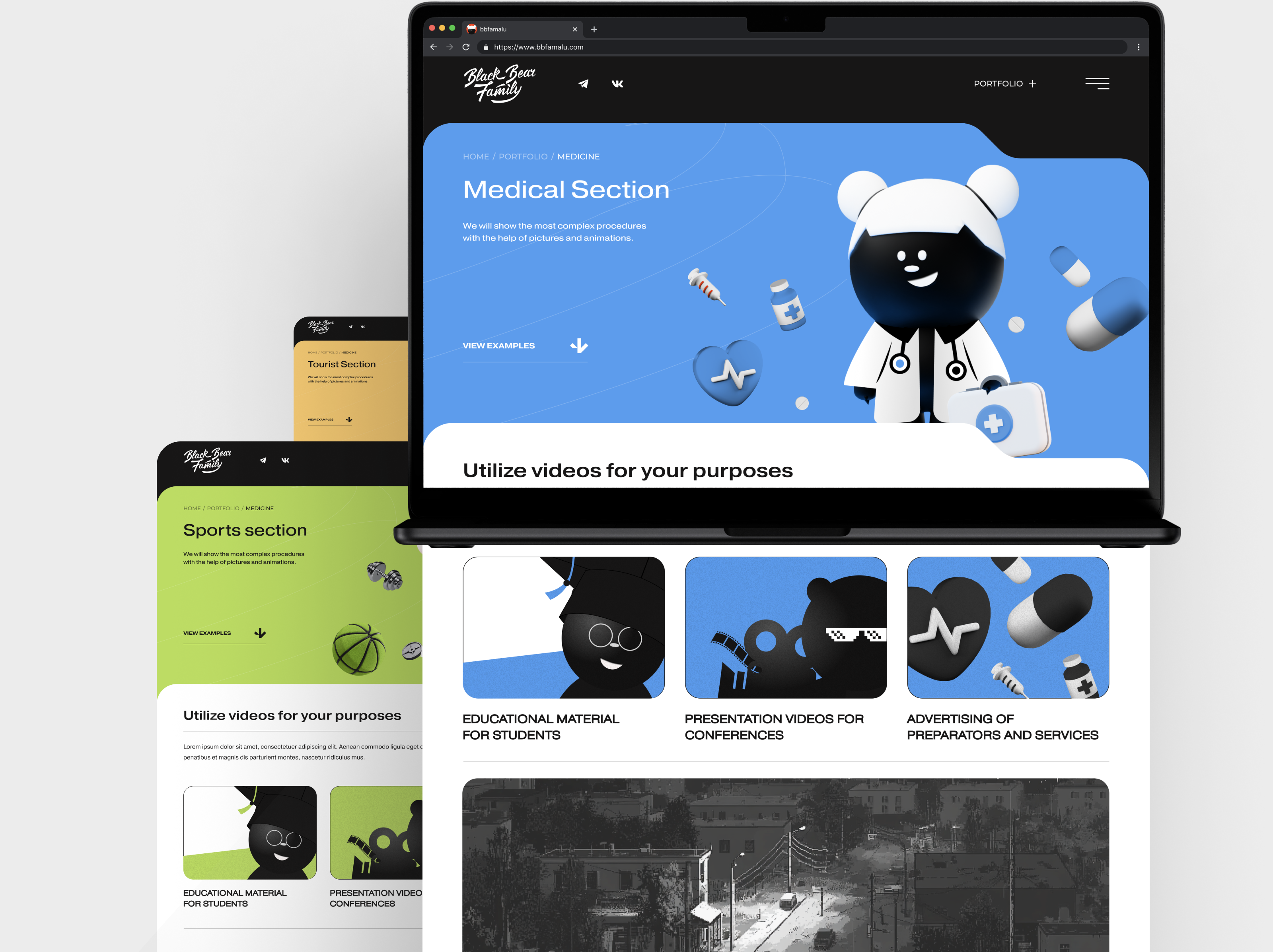 Black Bear Family | Video Production — Изображение №15 — Интерфейсы, Иллюстрация на Dprofile