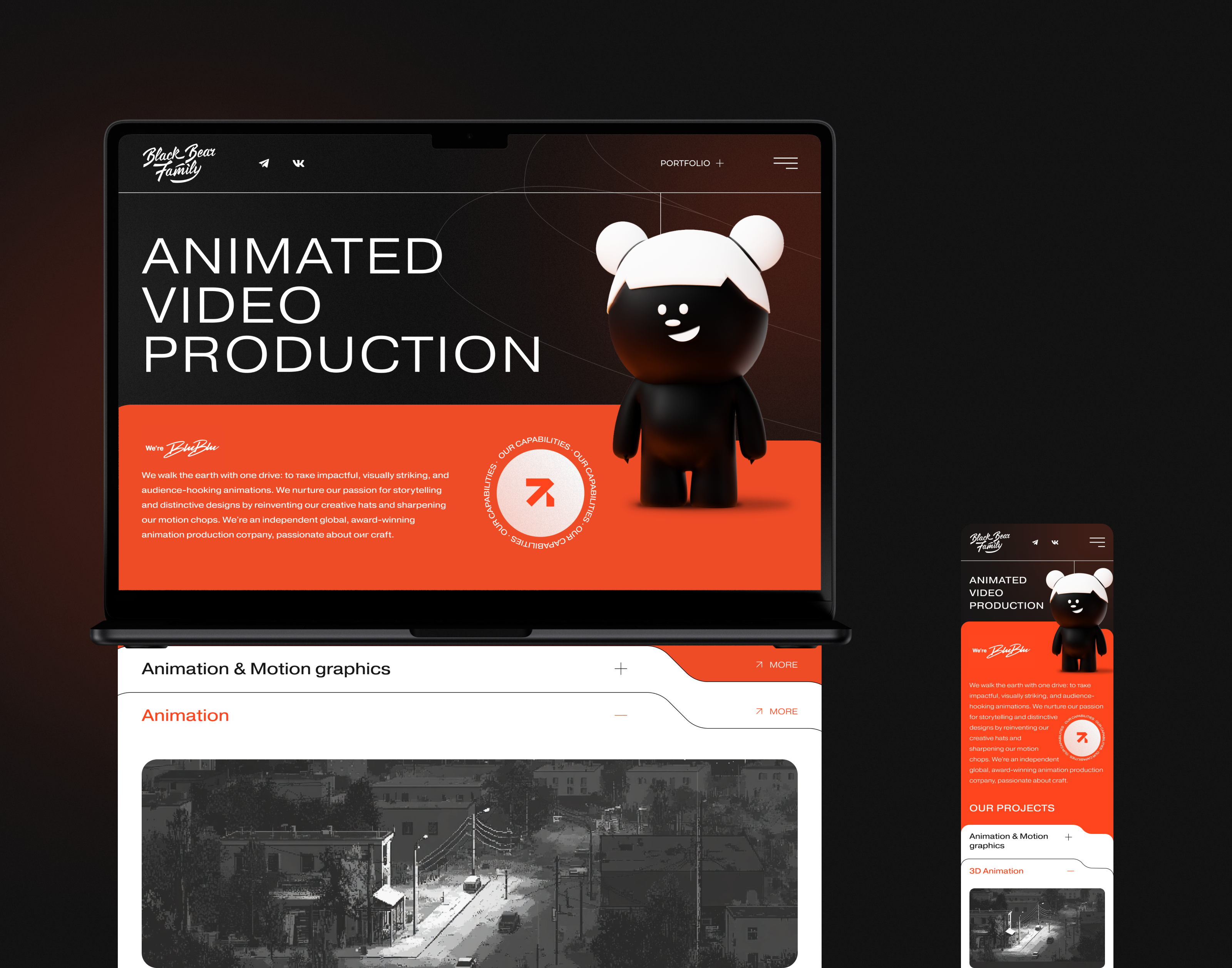 Black Bear Family | Video Production — Изображение №8 — Интерфейсы, Иллюстрация на Dprofile