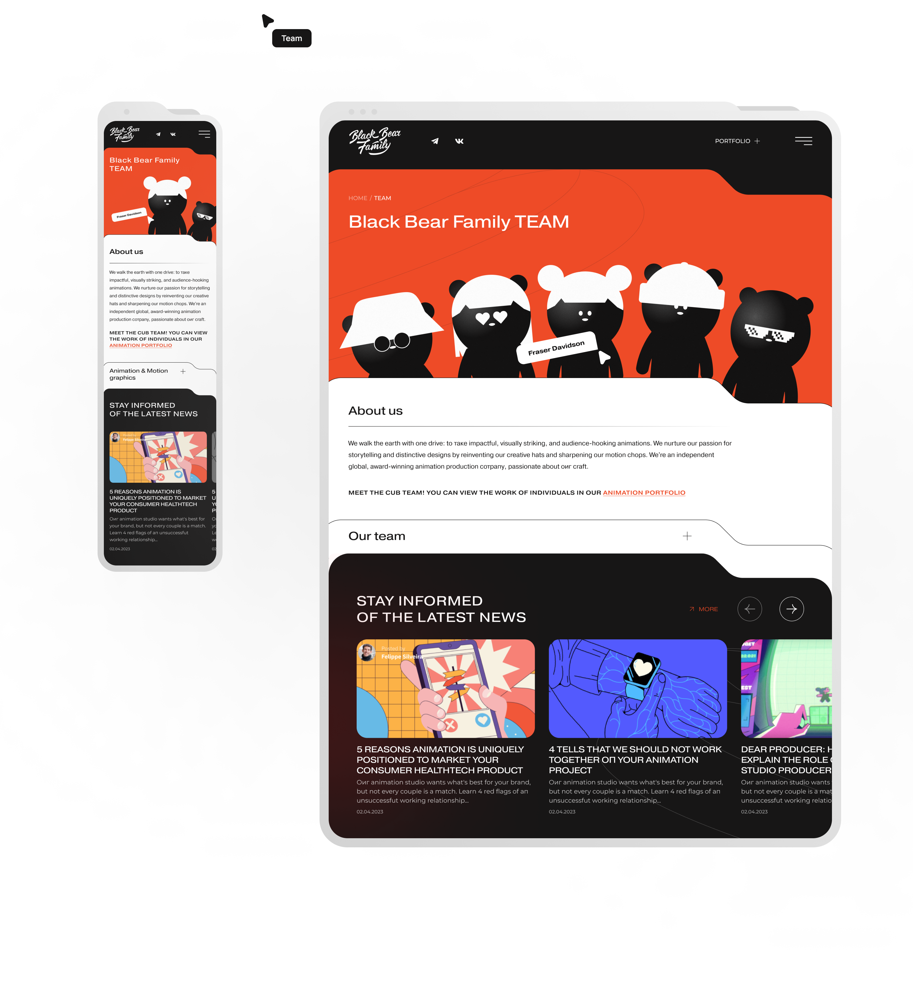 Black Bear Family | Video Production — Изображение №12 — Интерфейсы, Иллюстрация на Dprofile