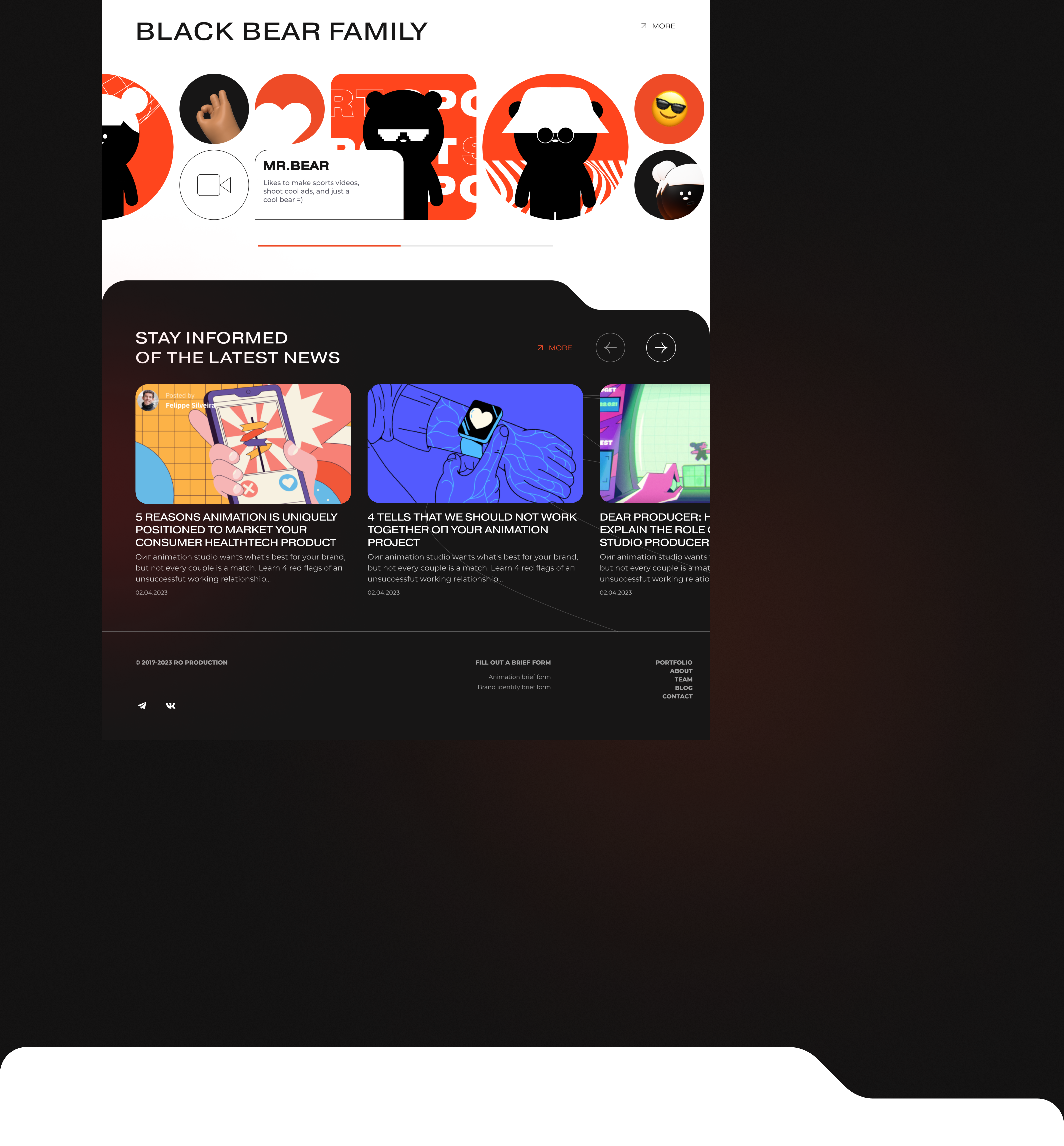 Black Bear Family | Video Production — Изображение №11 — Интерфейсы, Иллюстрация на Dprofile