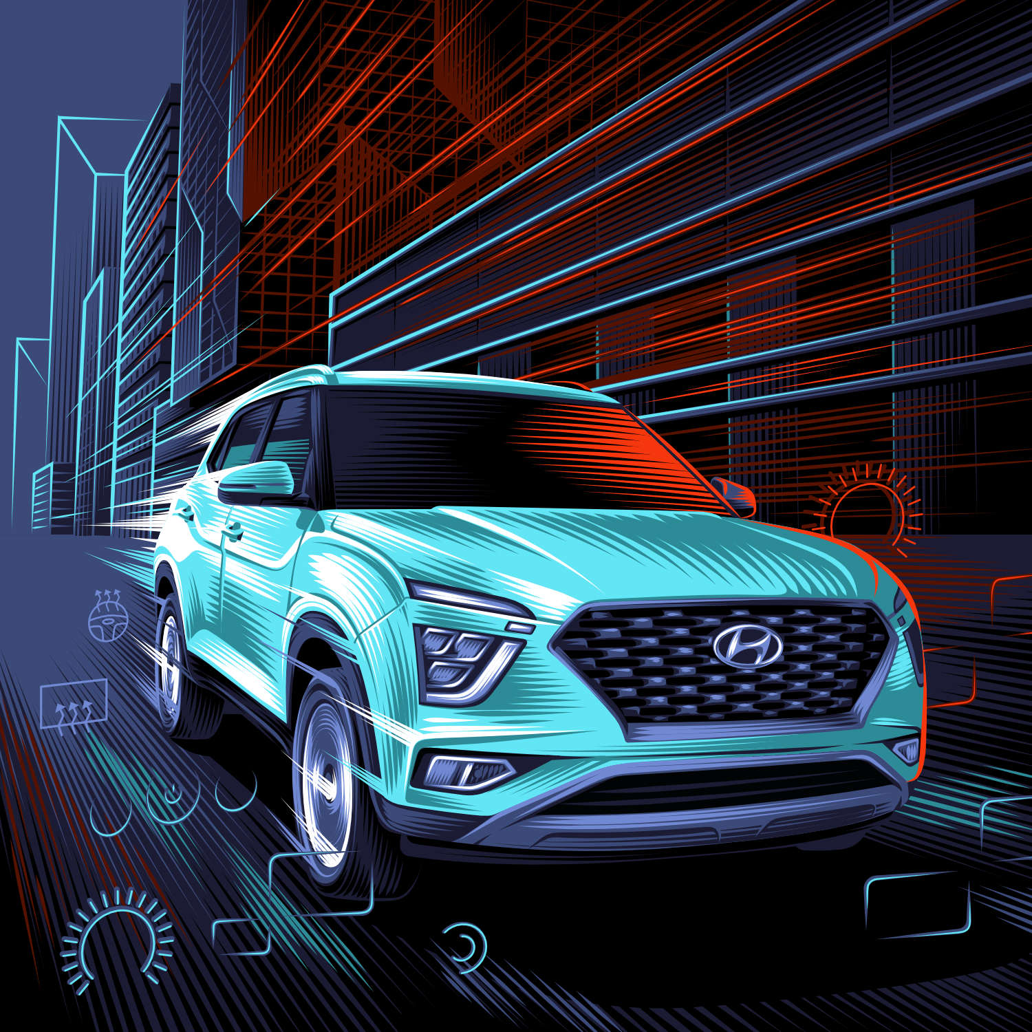 Иллюстрации для Hyundai Россия — Изображение №1 — Иллюстрация на Dprofile