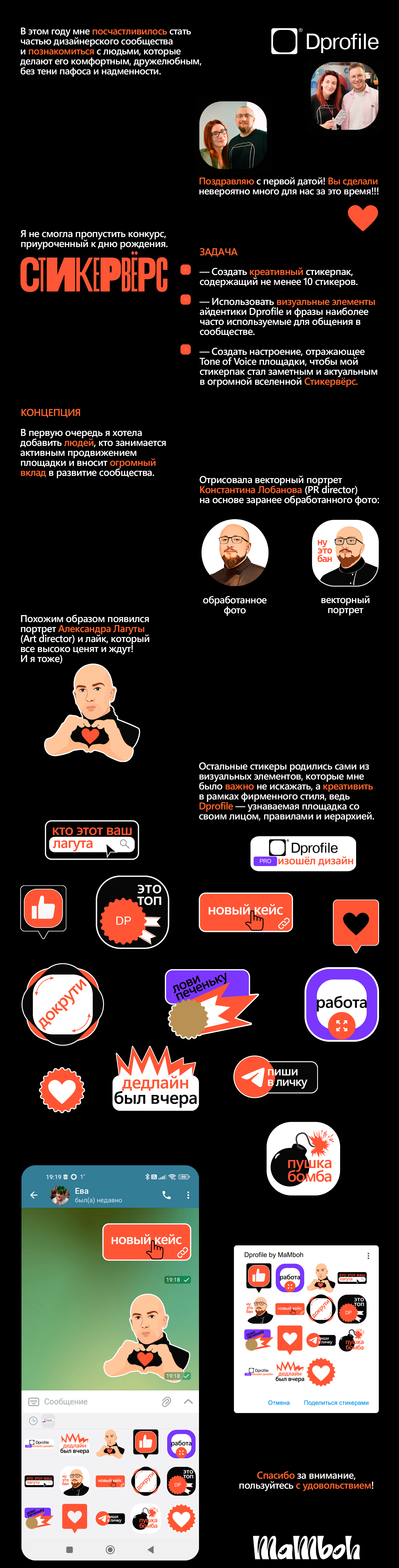 Стикерпак для сообщества Dprofile — Изображение №1 — Иллюстрация на Dprofile