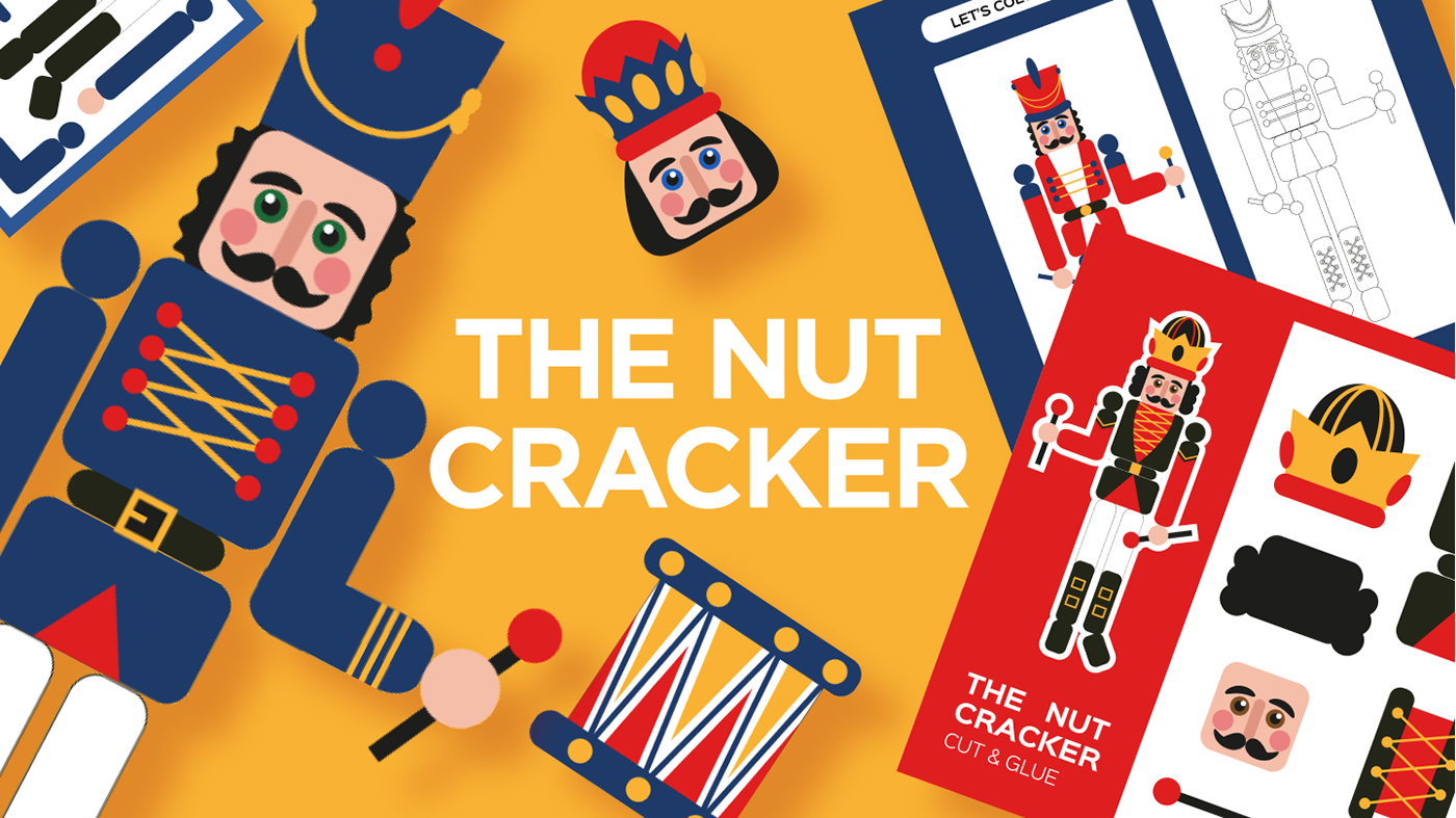 Christmas Nutcracker Greetings with kids worksheets — Изображение №1 — Иллюстрация, Графика на Dprofile