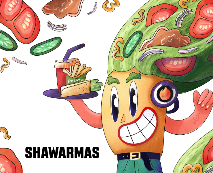 SHAWARMAS Дизайн персонажа — Иллюстрация, Графика на Dprofile