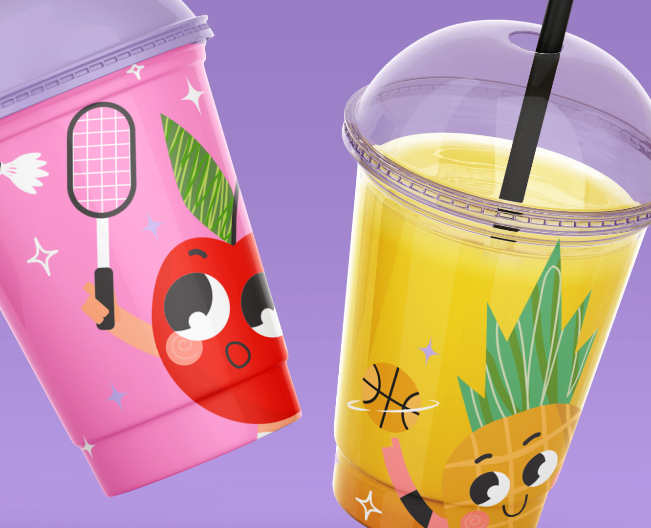 Персонажи для смузи. Smoothie character design — Брендинг, Иллюстрация на Dprofile