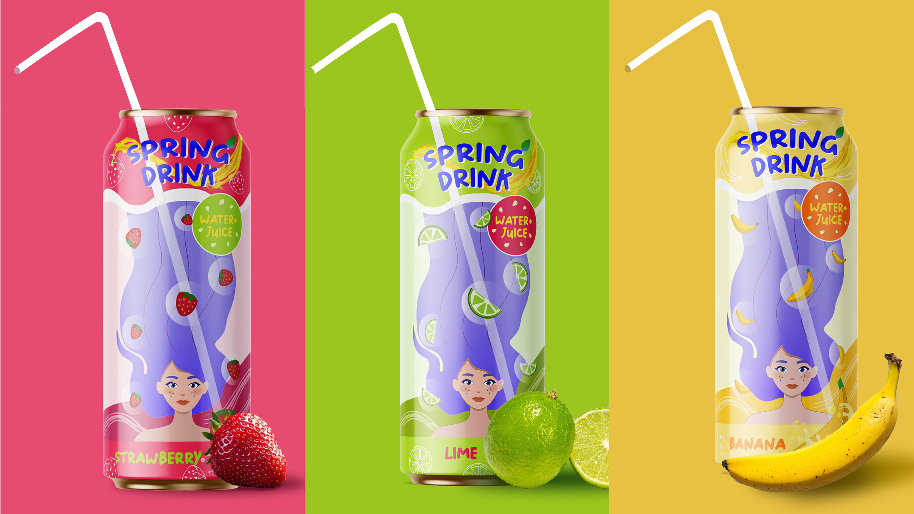 Дизайн упаковки SPRING-DRINK — Изображение №5 — Брендинг, Иллюстрация на Dprofile
