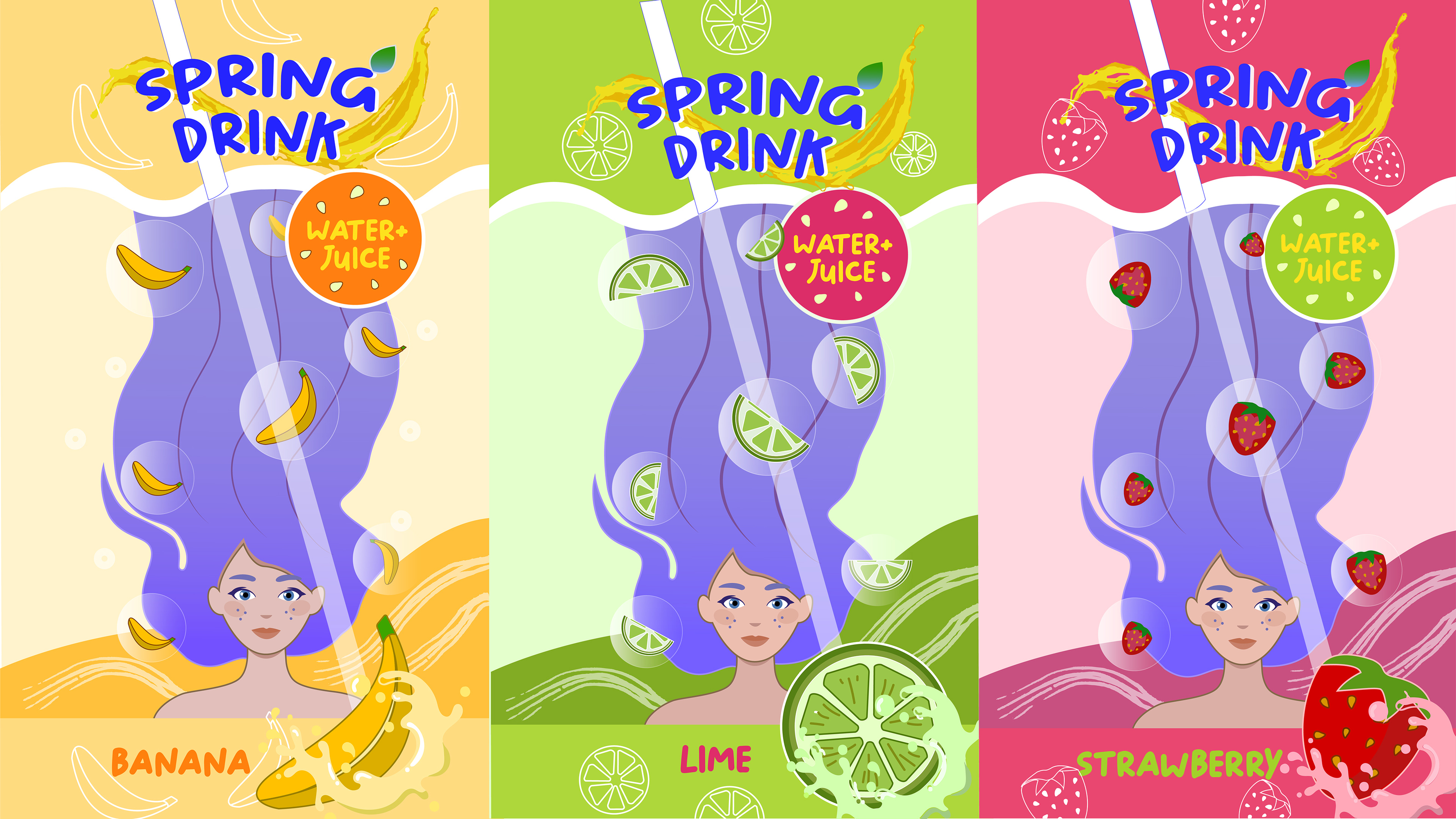 Дизайн упаковки SPRING-DRINK — Изображение №4 — Брендинг, Иллюстрация на Dprofile