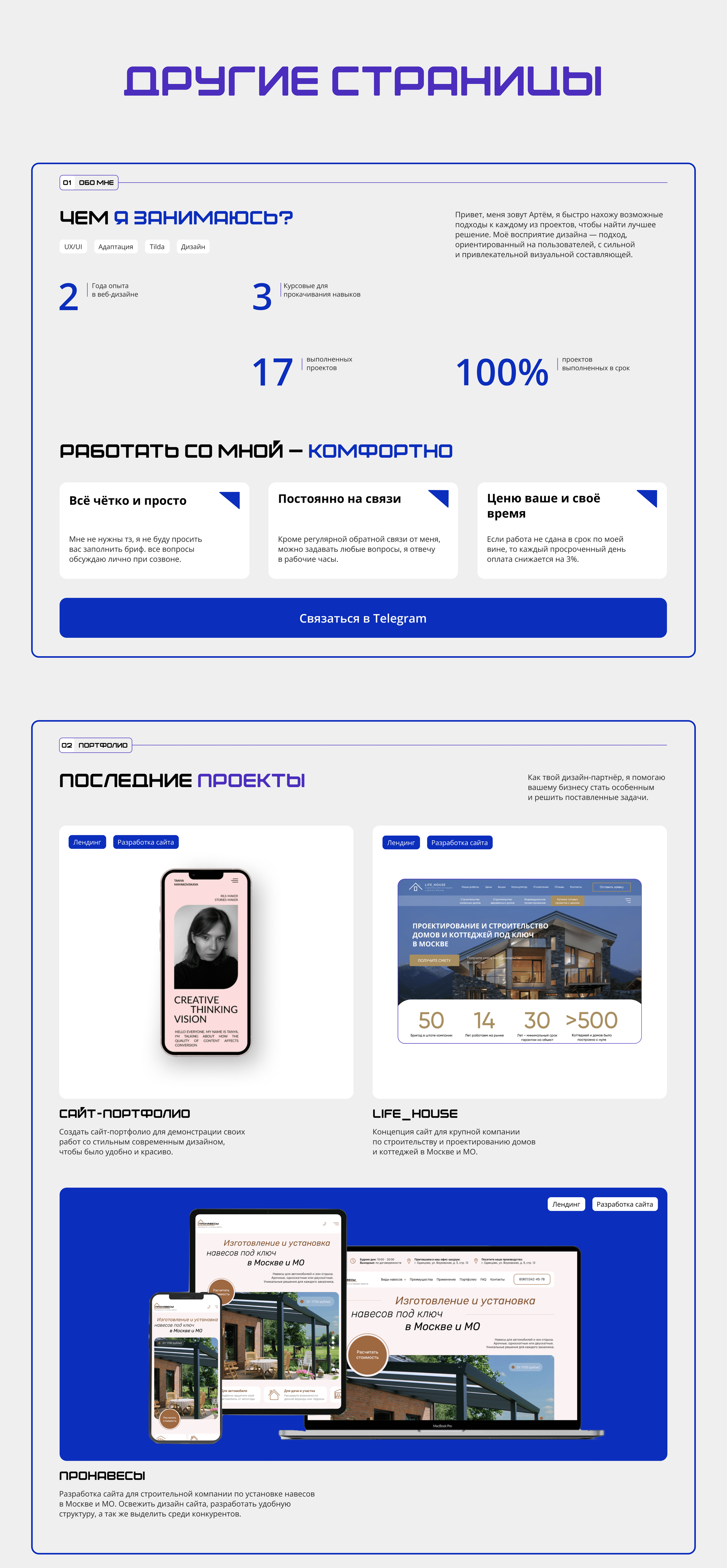 Сайт-портфолио для веб-дизайнера — Изображение №5 — Брендинг, Интерфейсы на Dprofile