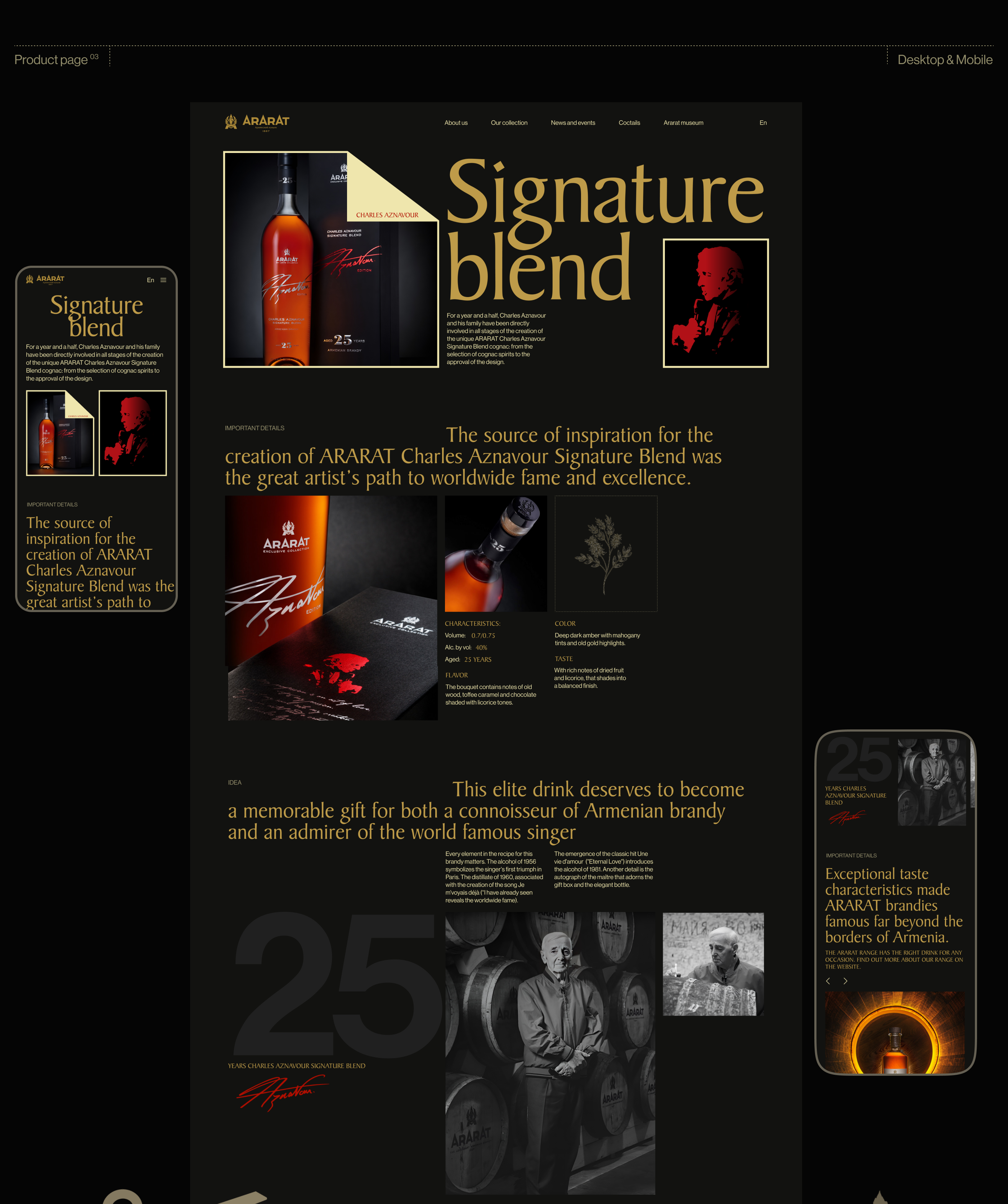 ARARAT BRANDY | Website — Изображение №6 — Интерфейсы, Брендинг на Dprofile