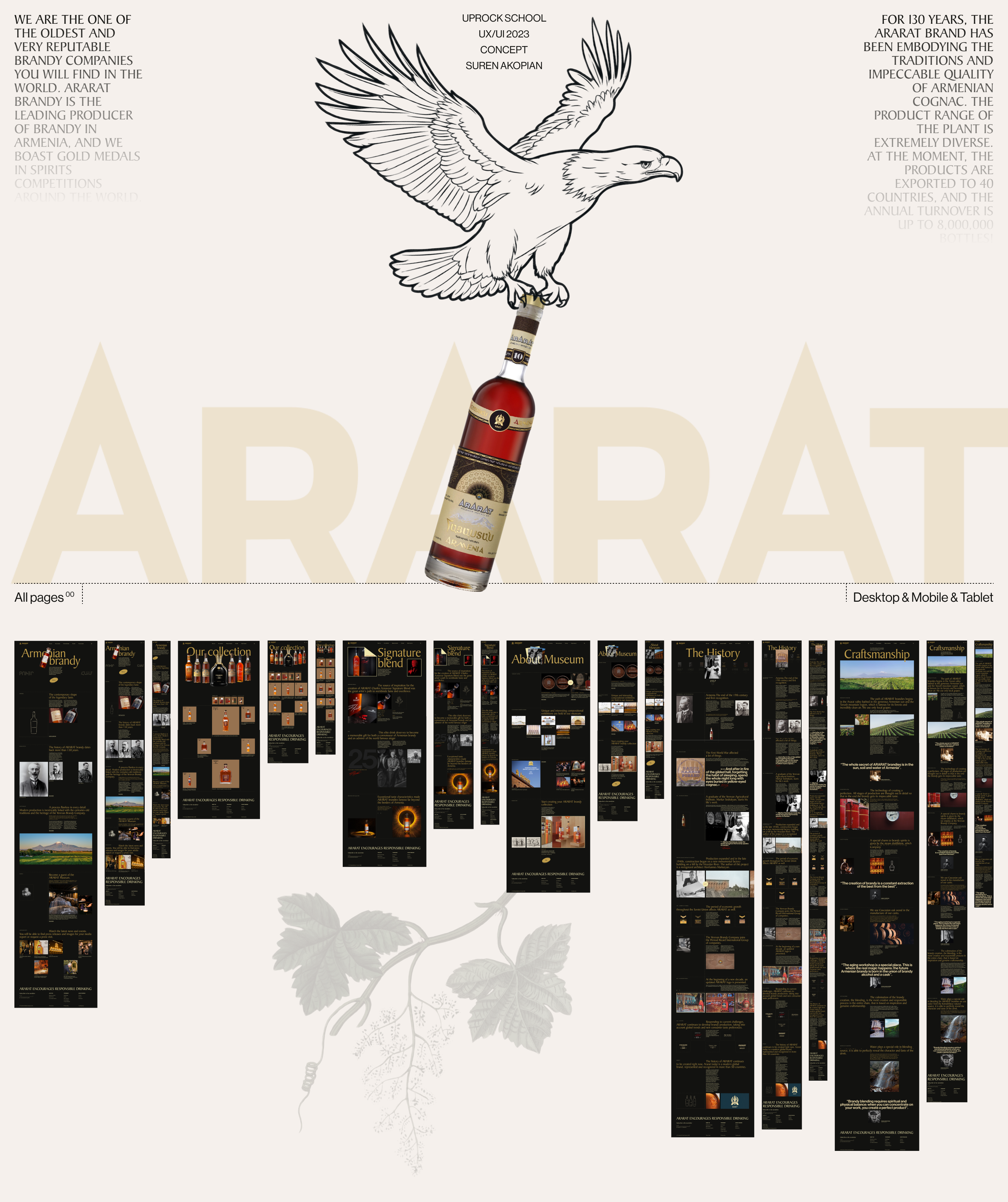 ARARAT BRANDY | Website — Изображение №1 — Интерфейсы, Брендинг на Dprofile